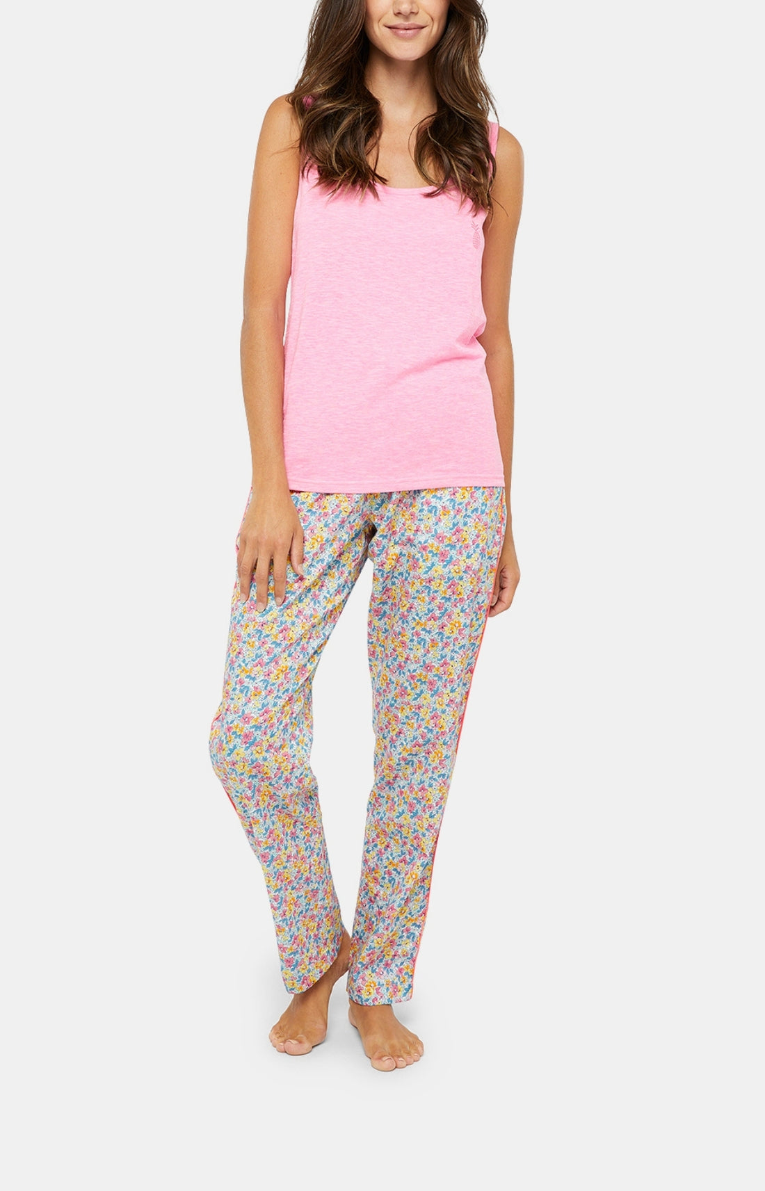 Débardeur Femme Coton et lin Rose 1