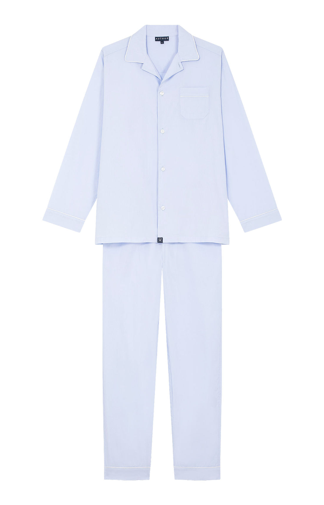 Pyjama long boutonné Homme Tradi Bleu 3
