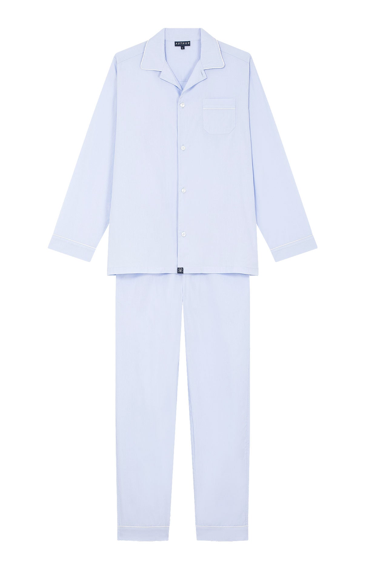Pyjama long boutonné Homme Tradi Bleu 3