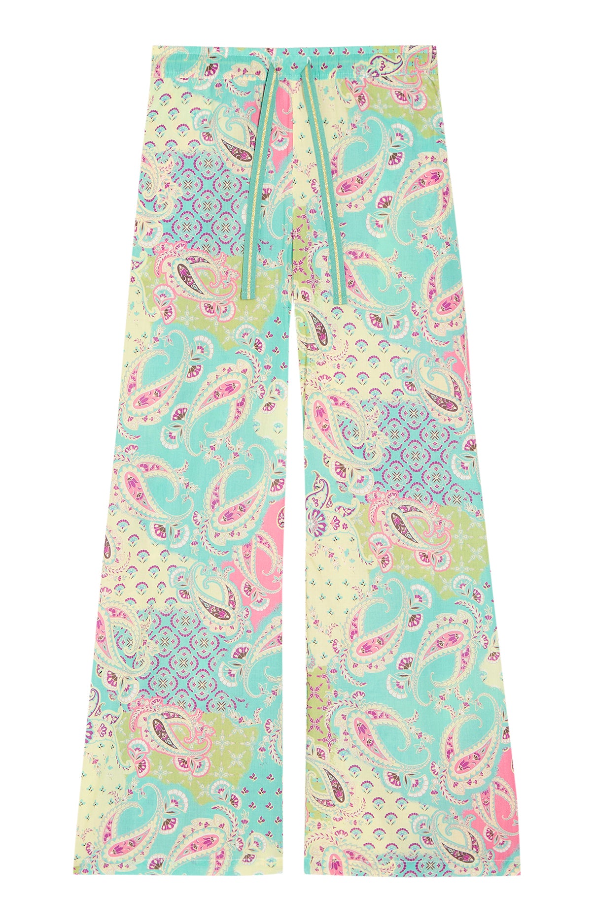 Pantalon Femme Paisley Vert et Multicolore 3