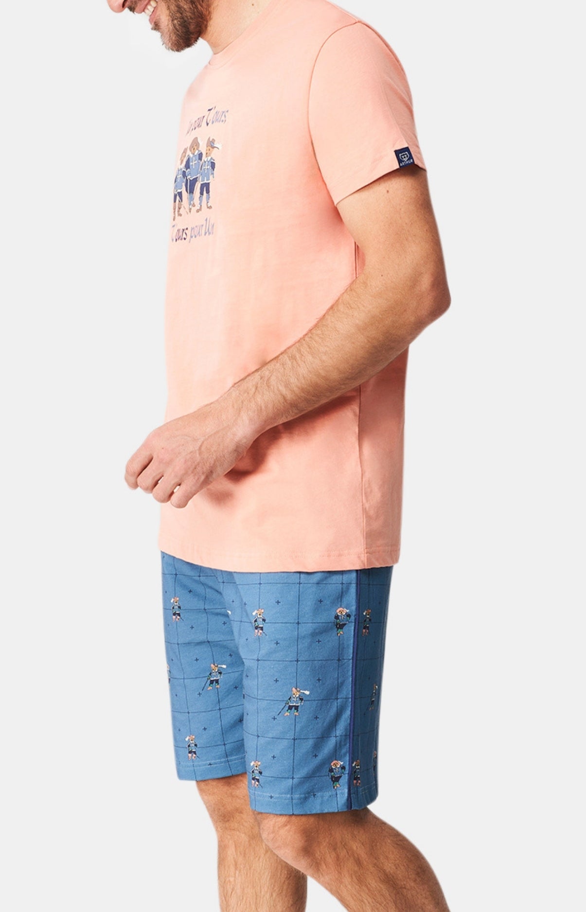 Pyjashort Homme Teddy Mou(r)squetaire Bleu 4