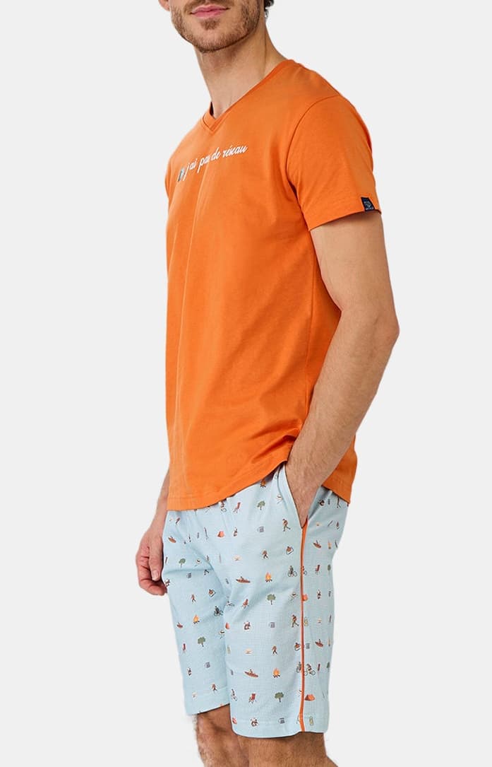 Pyjashort Homme Camping Céladon 1
