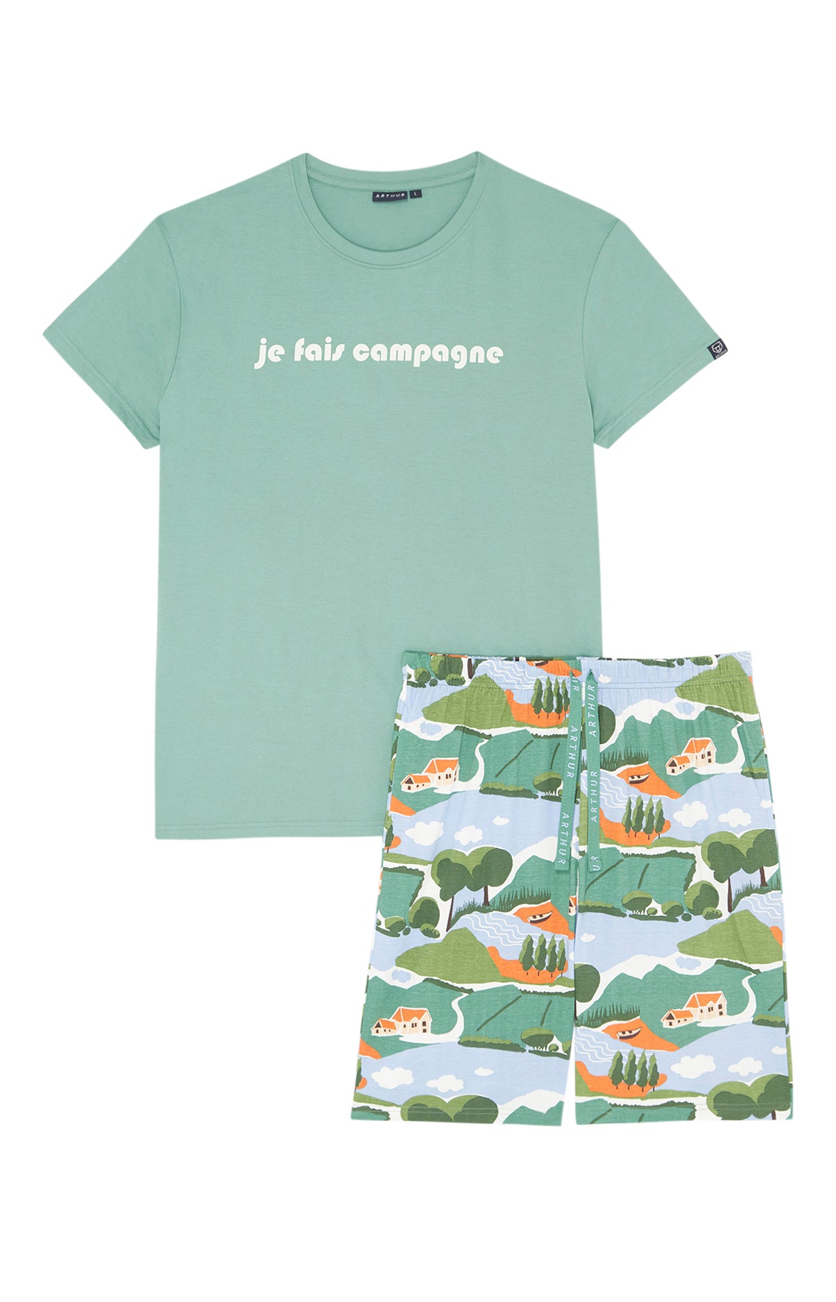 Pyjashort Homme Campagne Vert 6