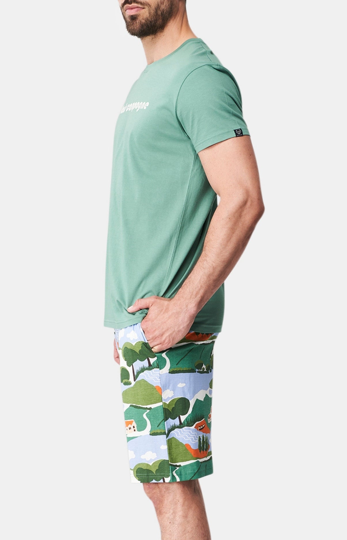 Pyjashort Homme Campagne Vert 4
