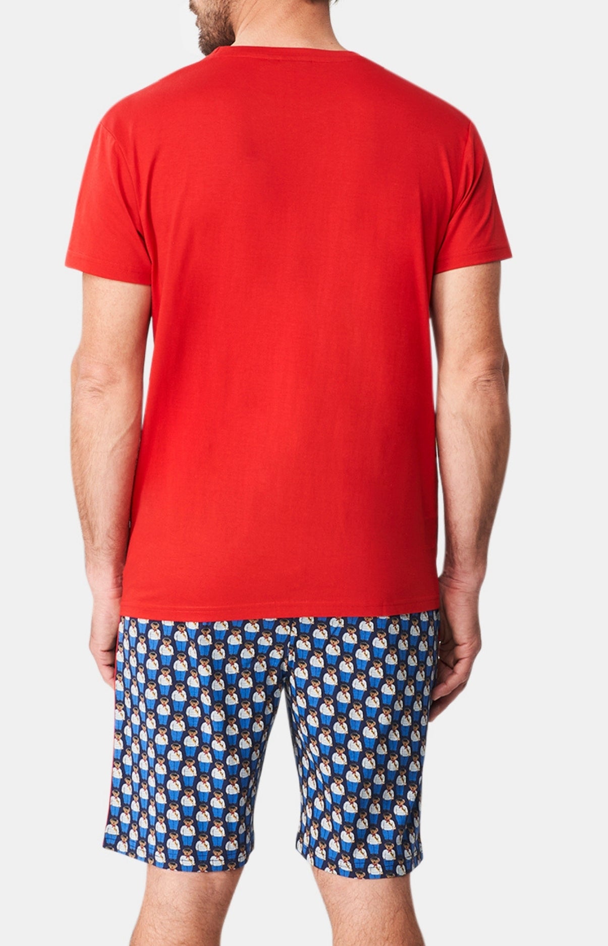 Pyjashort Homme Teddy In Paris Marine et Rouge 5