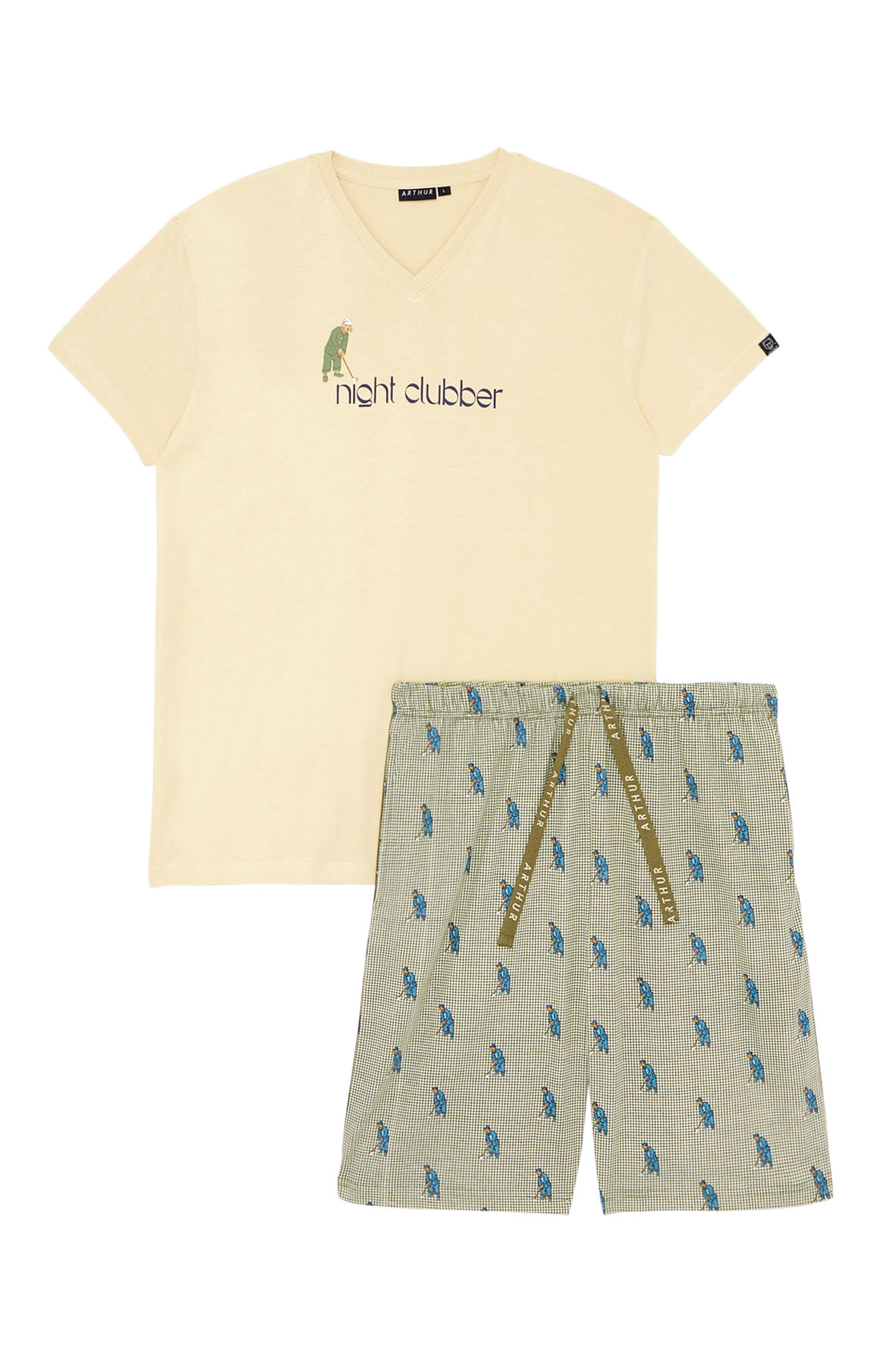 Pyjashort Homme Night Clubber Vert 3