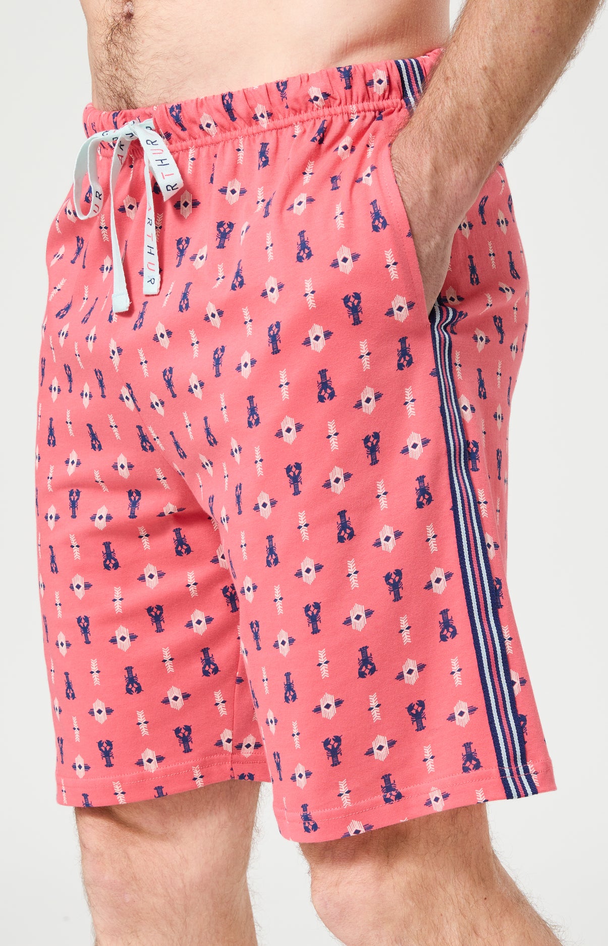 Pyjama Homme Pince sans rire Manches courtes Imprimé homards et signes tribaux 4