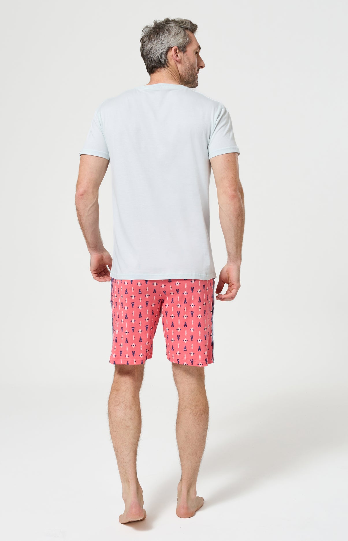 Pyjama Homme Pince sans rire Manches courtes Imprimé homards et signes tribaux 6