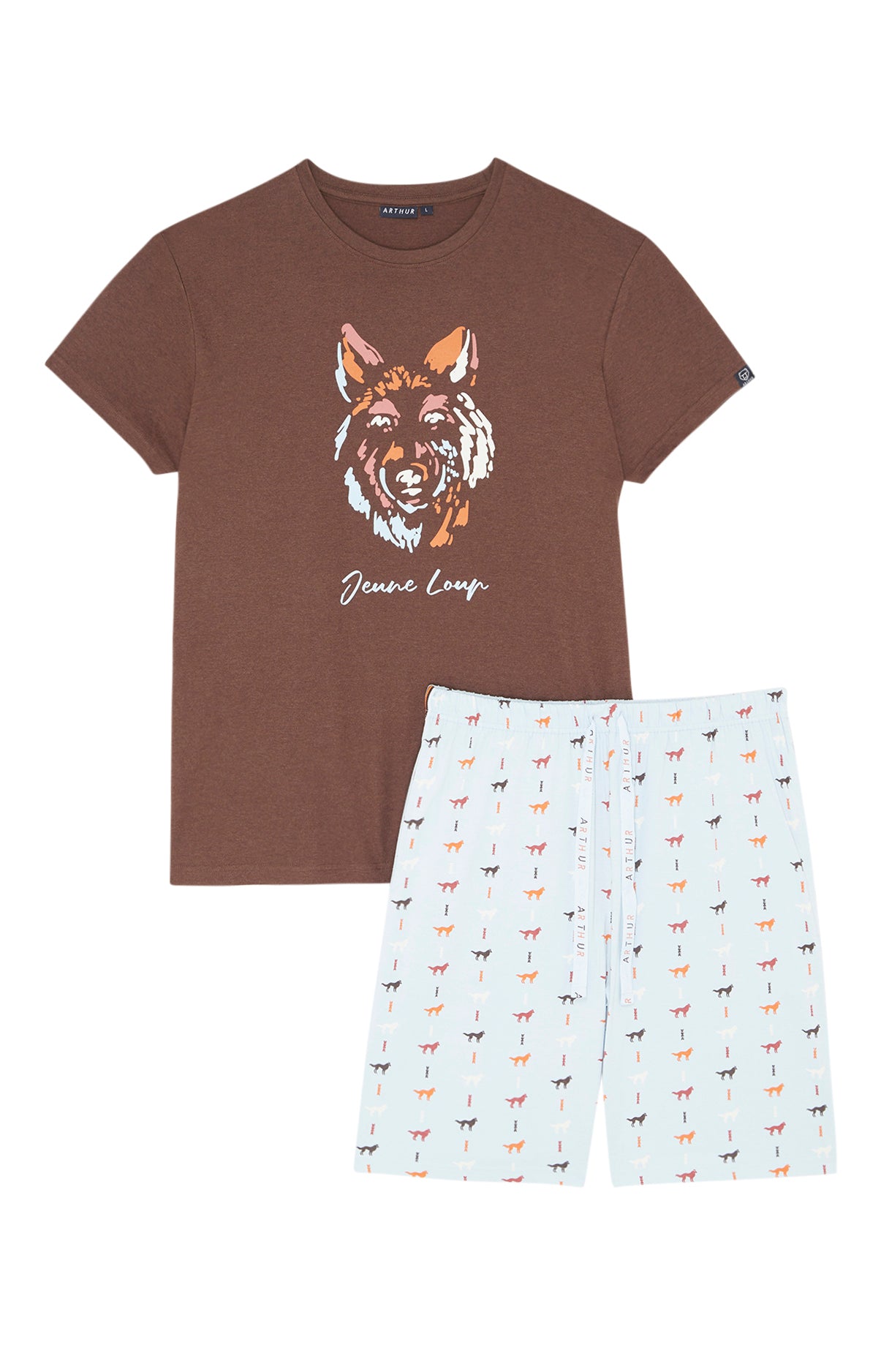 Pyjashort Homme Jeune loup Bleu 3