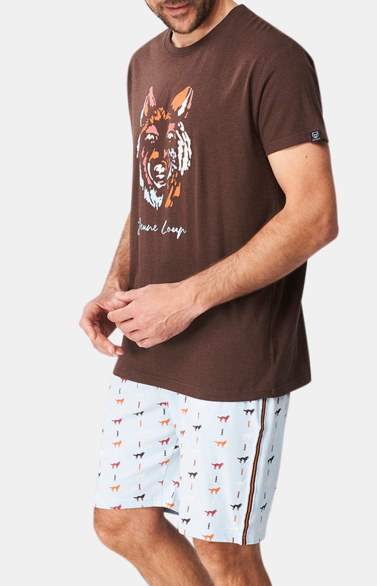 Pyjashort Homme Jeune loup Bleu 4