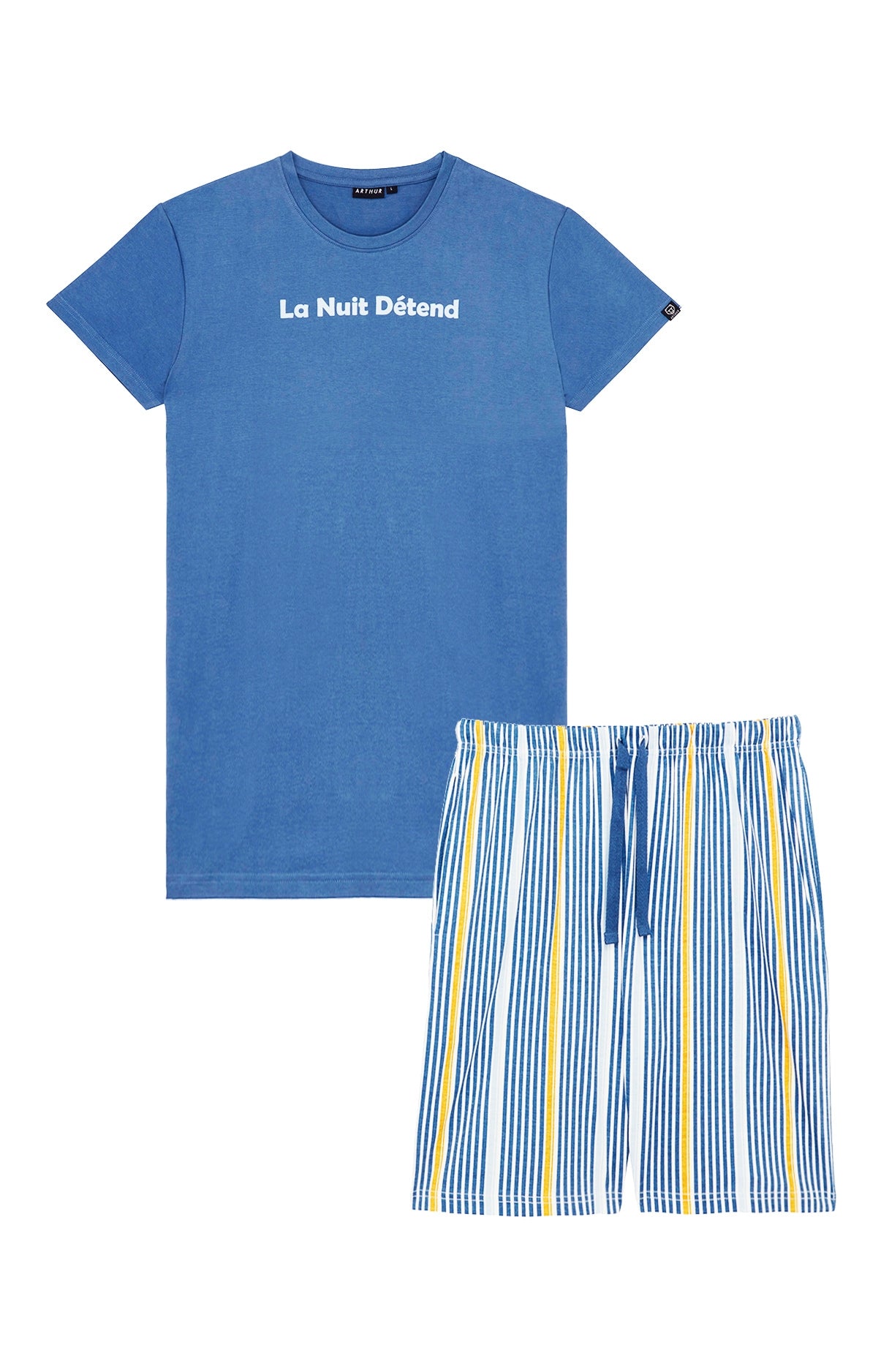 Pyjashort Homme La Nuit Détend Bleu 9
