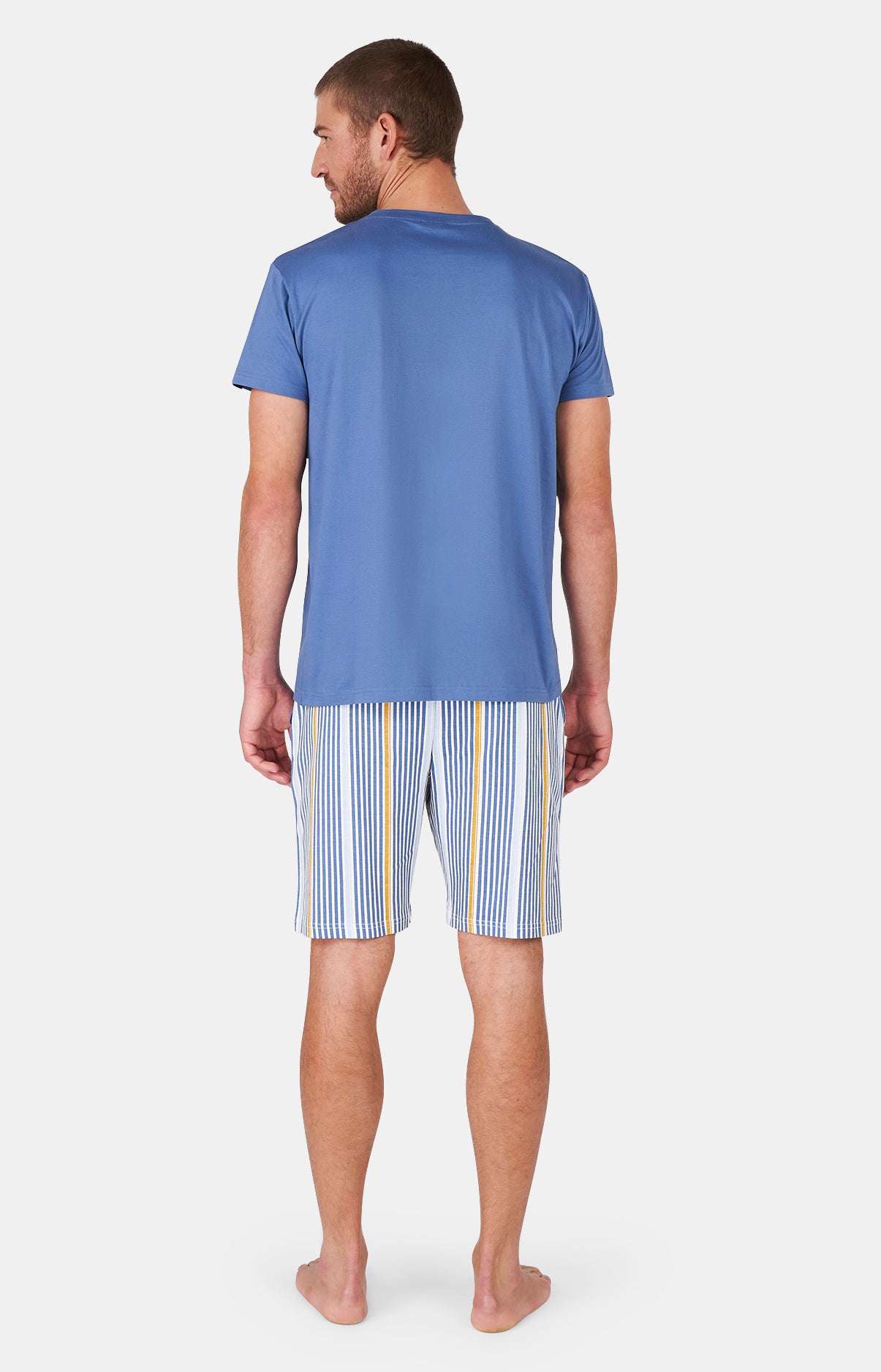 Pyjashort Homme La Nuit Détend Bleu 12