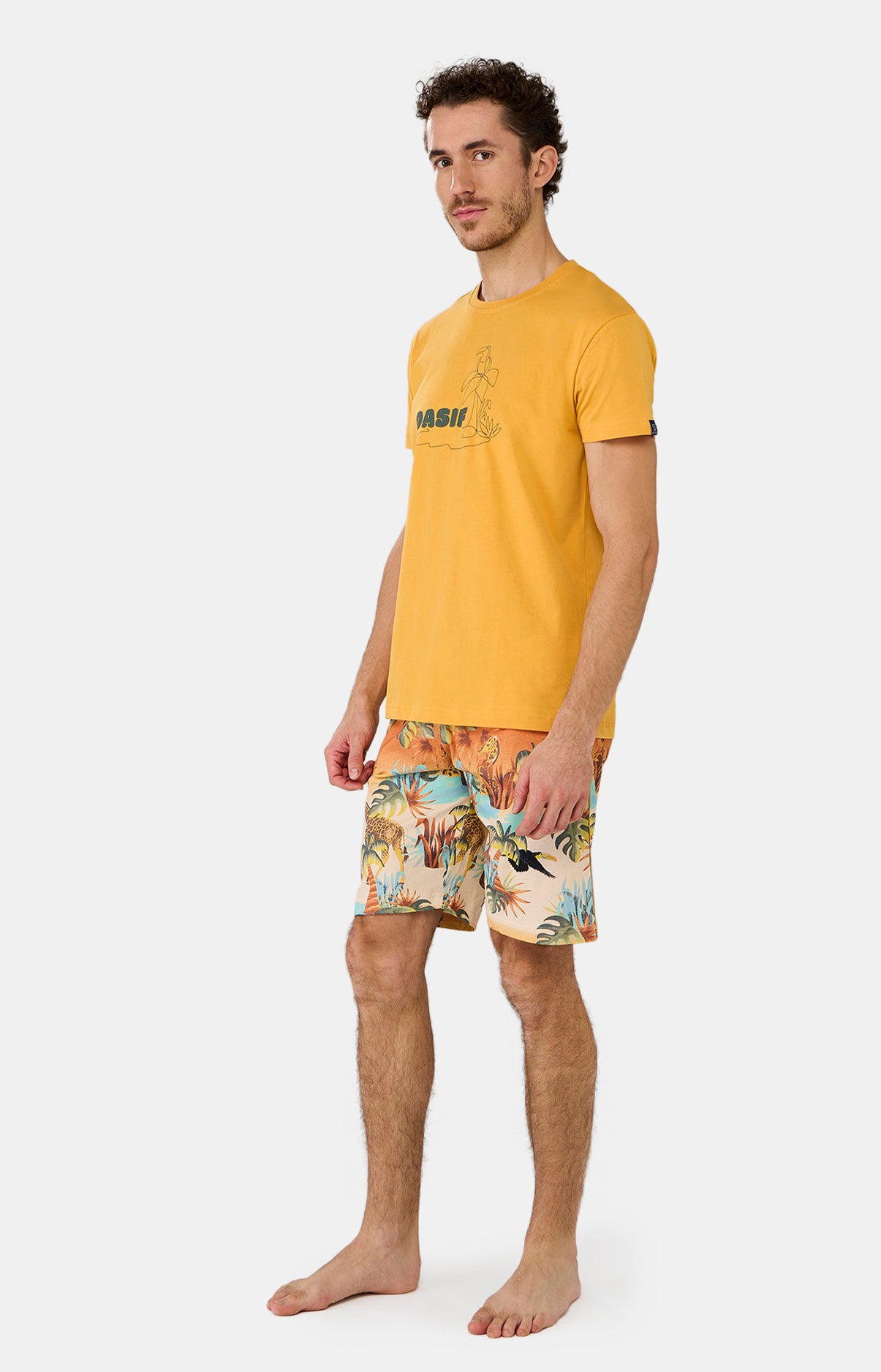 Pyjashort Homme Oasif Jaune et Multicolore 5