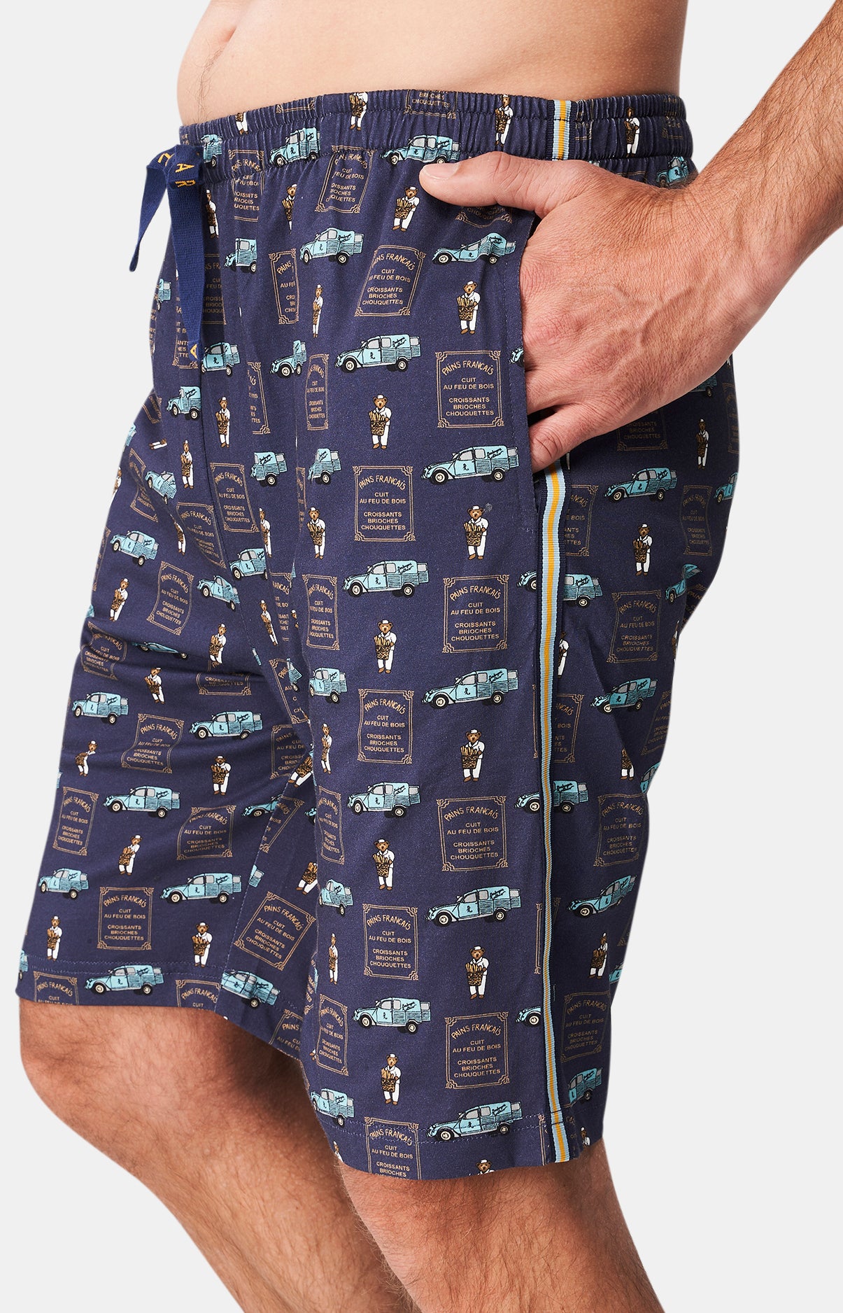 Pyjashort Homme Pain au Lit Marine 6