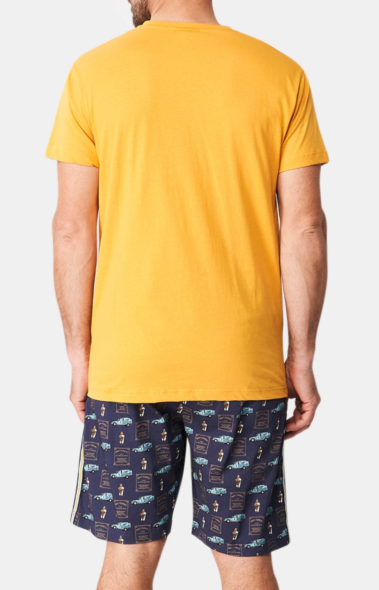 Pyjashort Homme Pain au Lit Marine 5