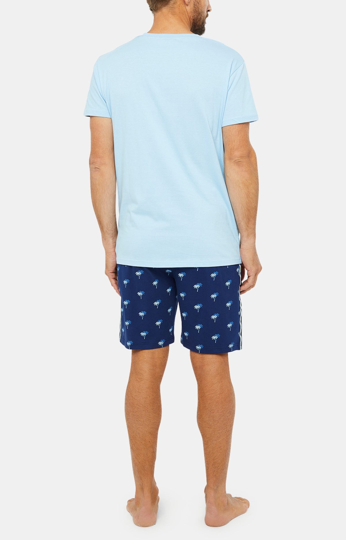 Pyjashort Homme Palmier Marine 2