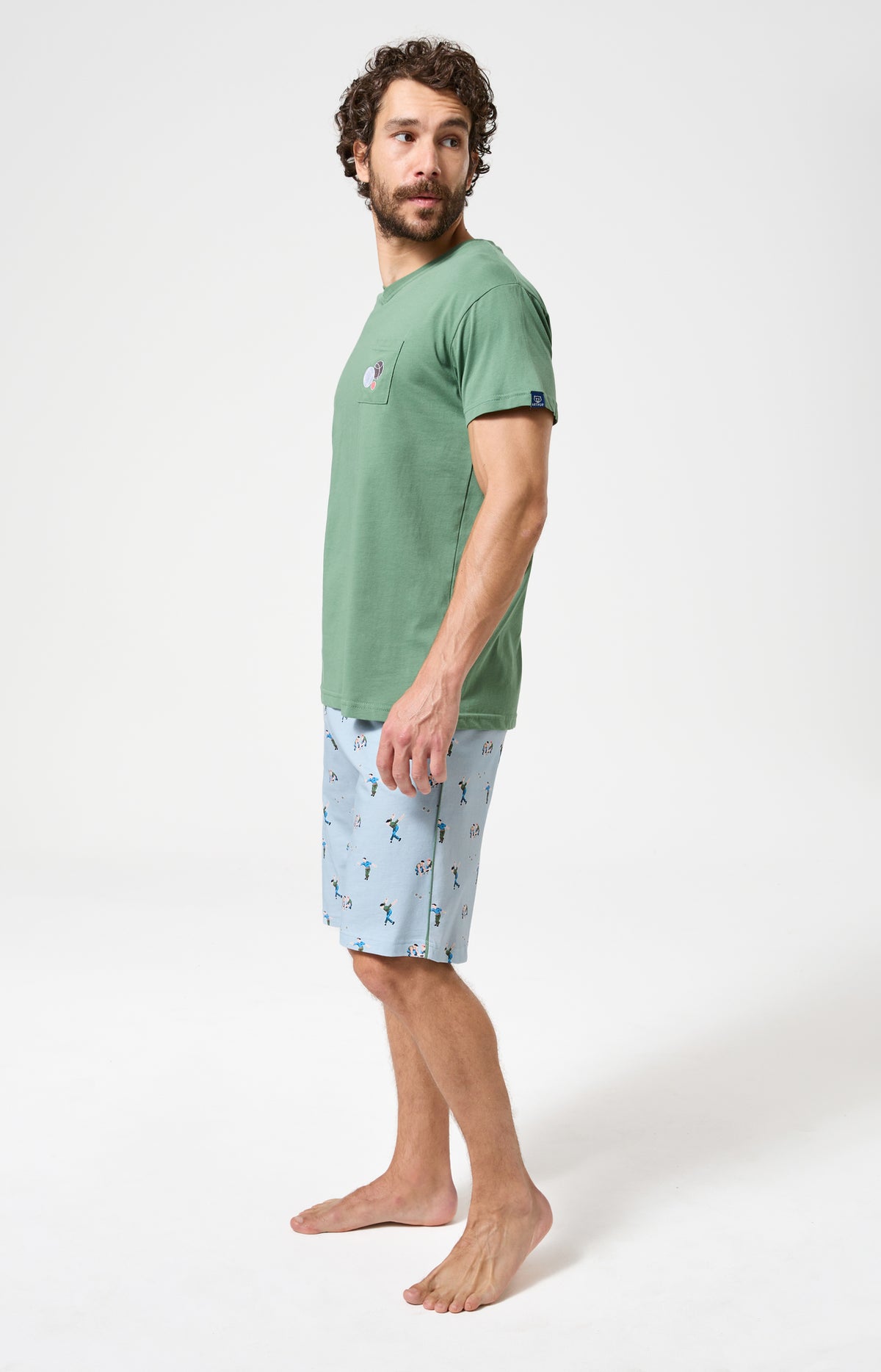 Pyjama Homme Pétanque Manches courtes Imprimé joueurs de pétanque 6