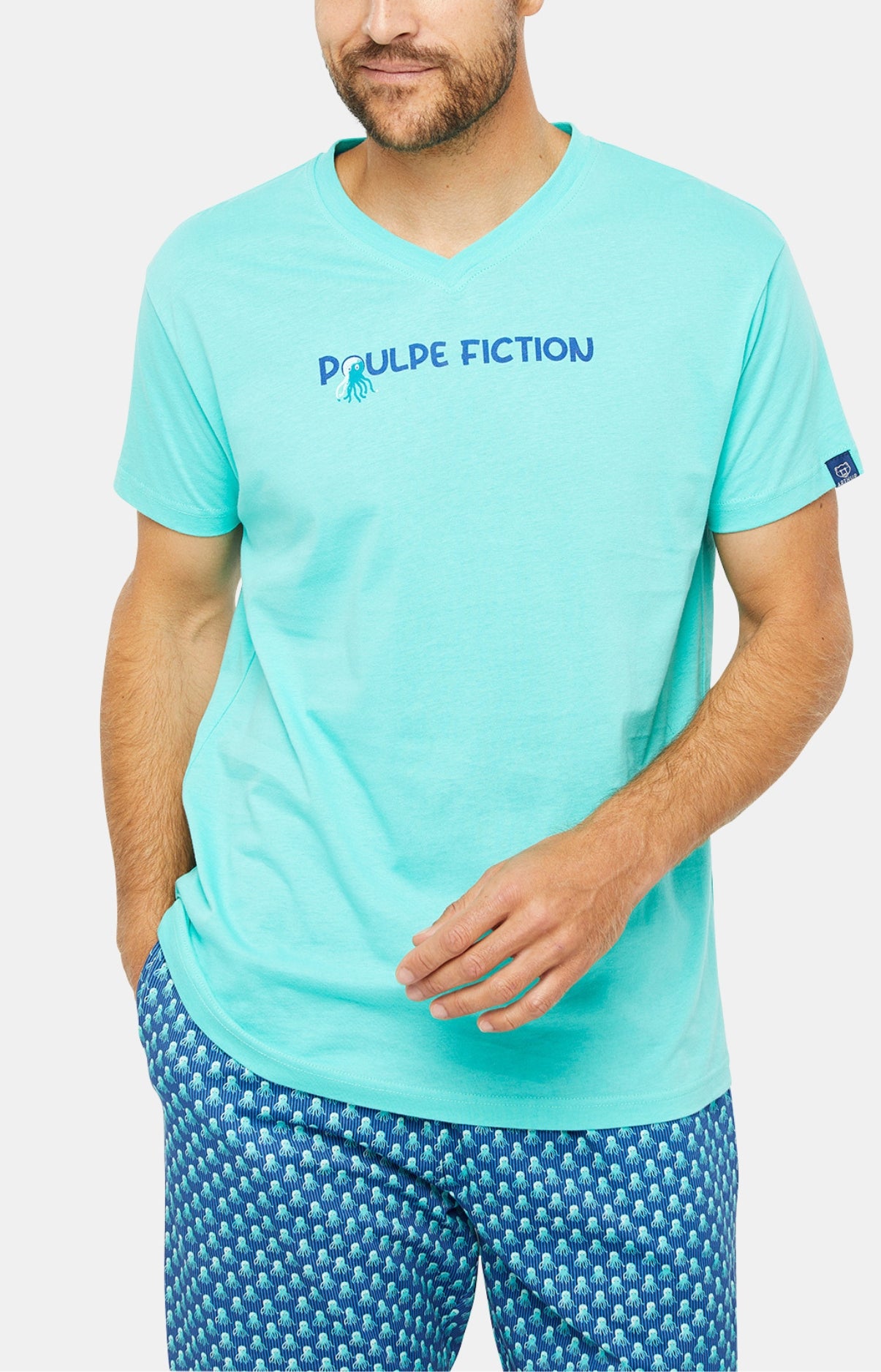 Pyjashort Homme Poulpe Fiction Vert 4