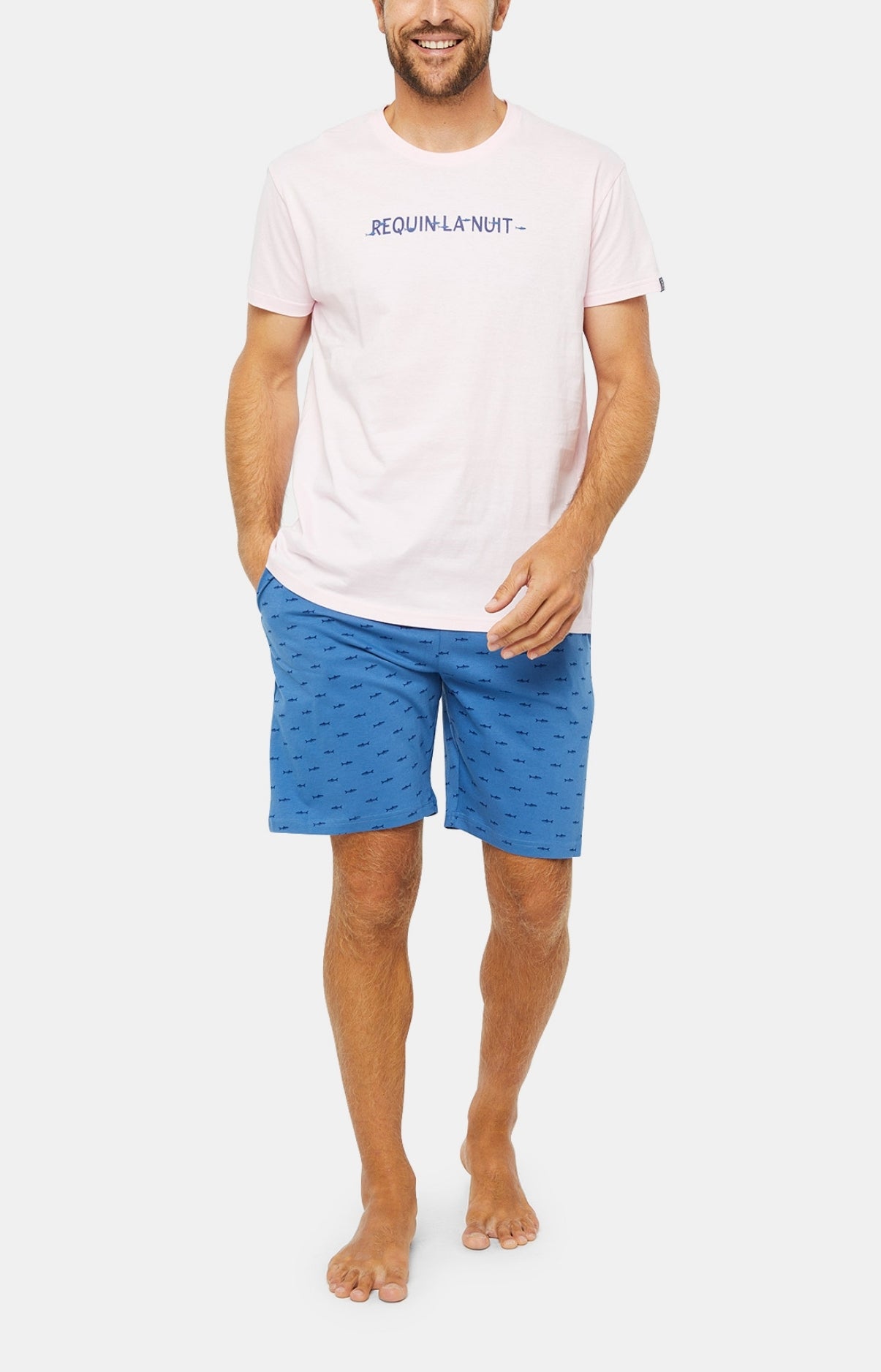 Pyjashort Homme Requin Bleu 1