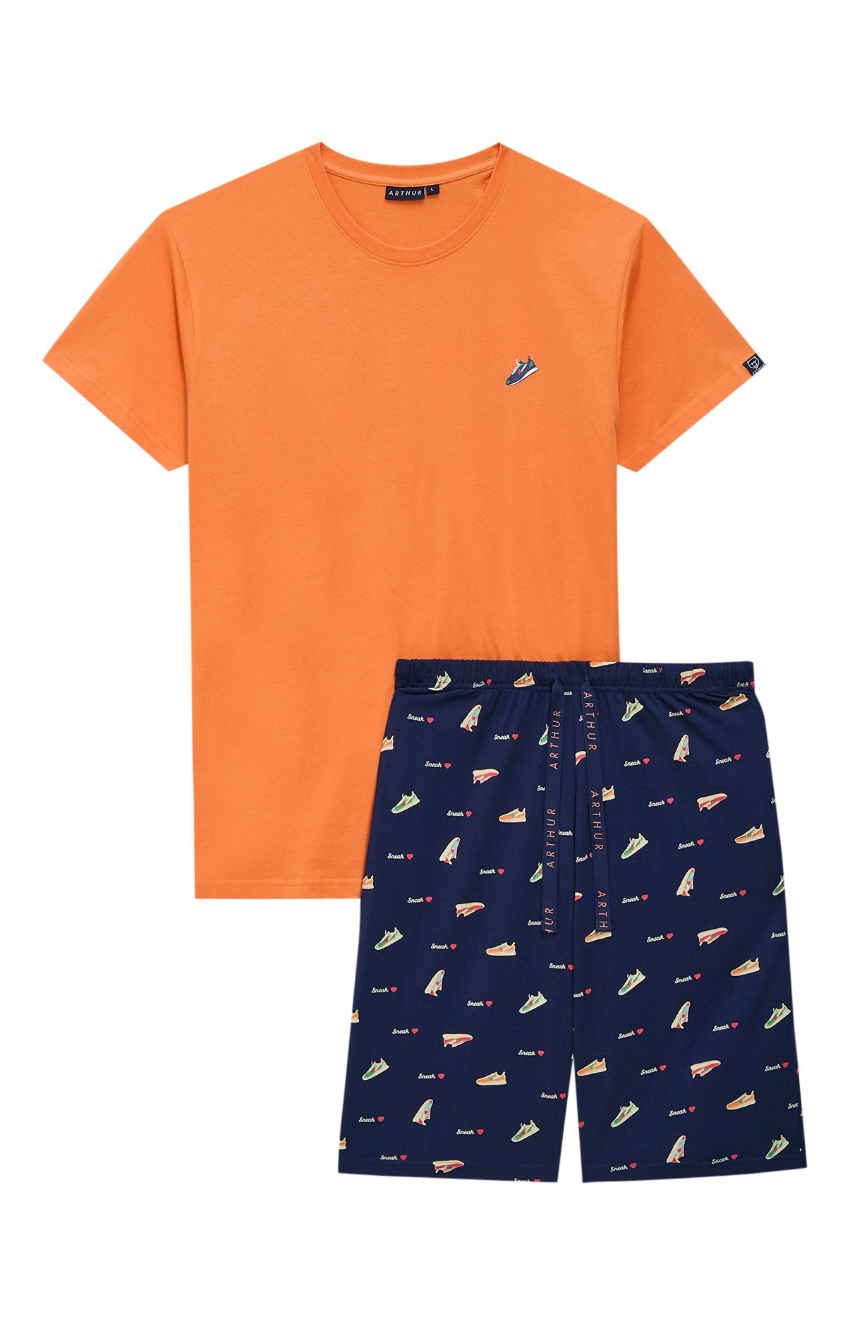 Pyjashort Homme Sneakers Orange 2