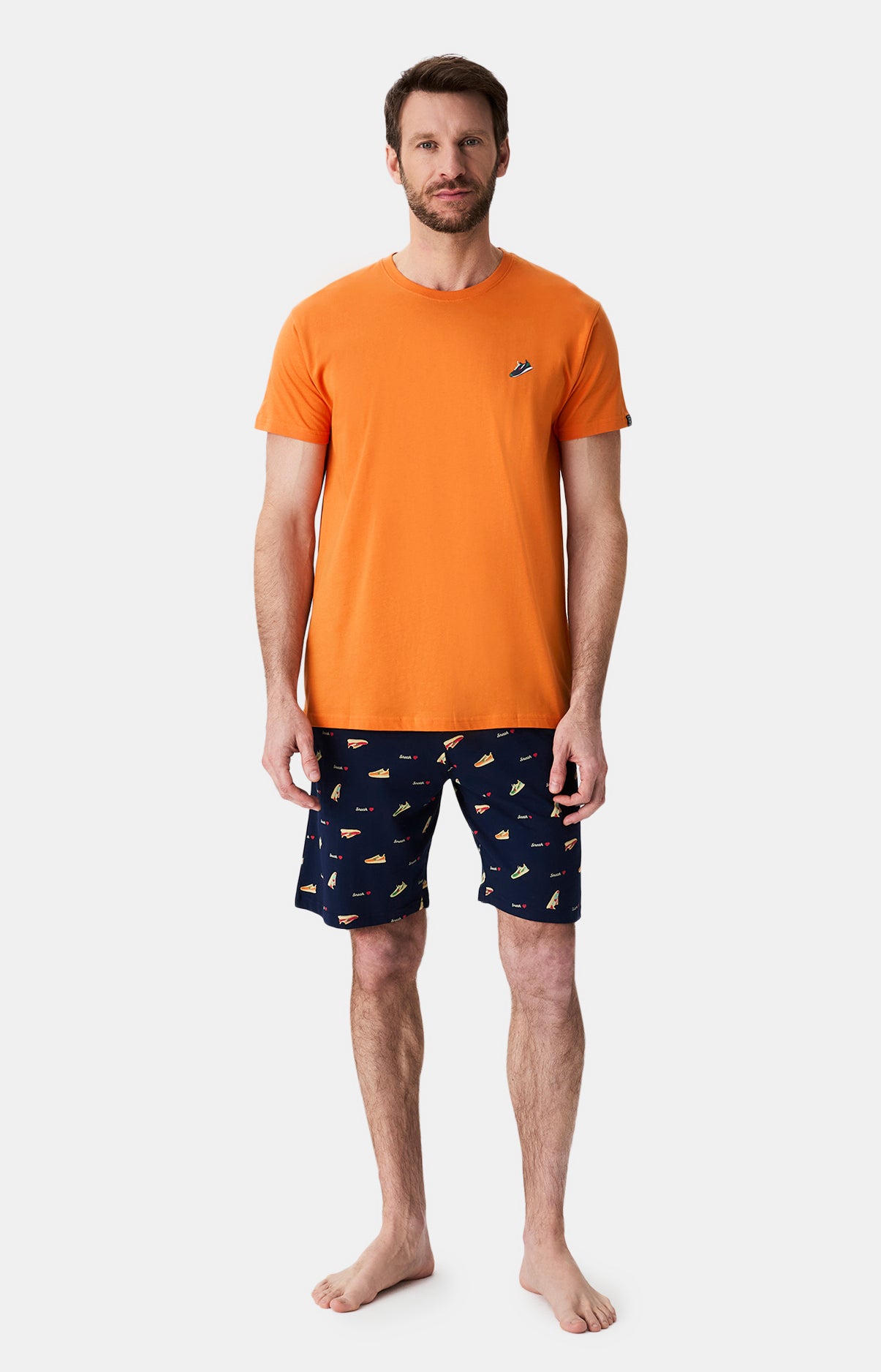 Pyjashort Homme Sneakers Orange 1