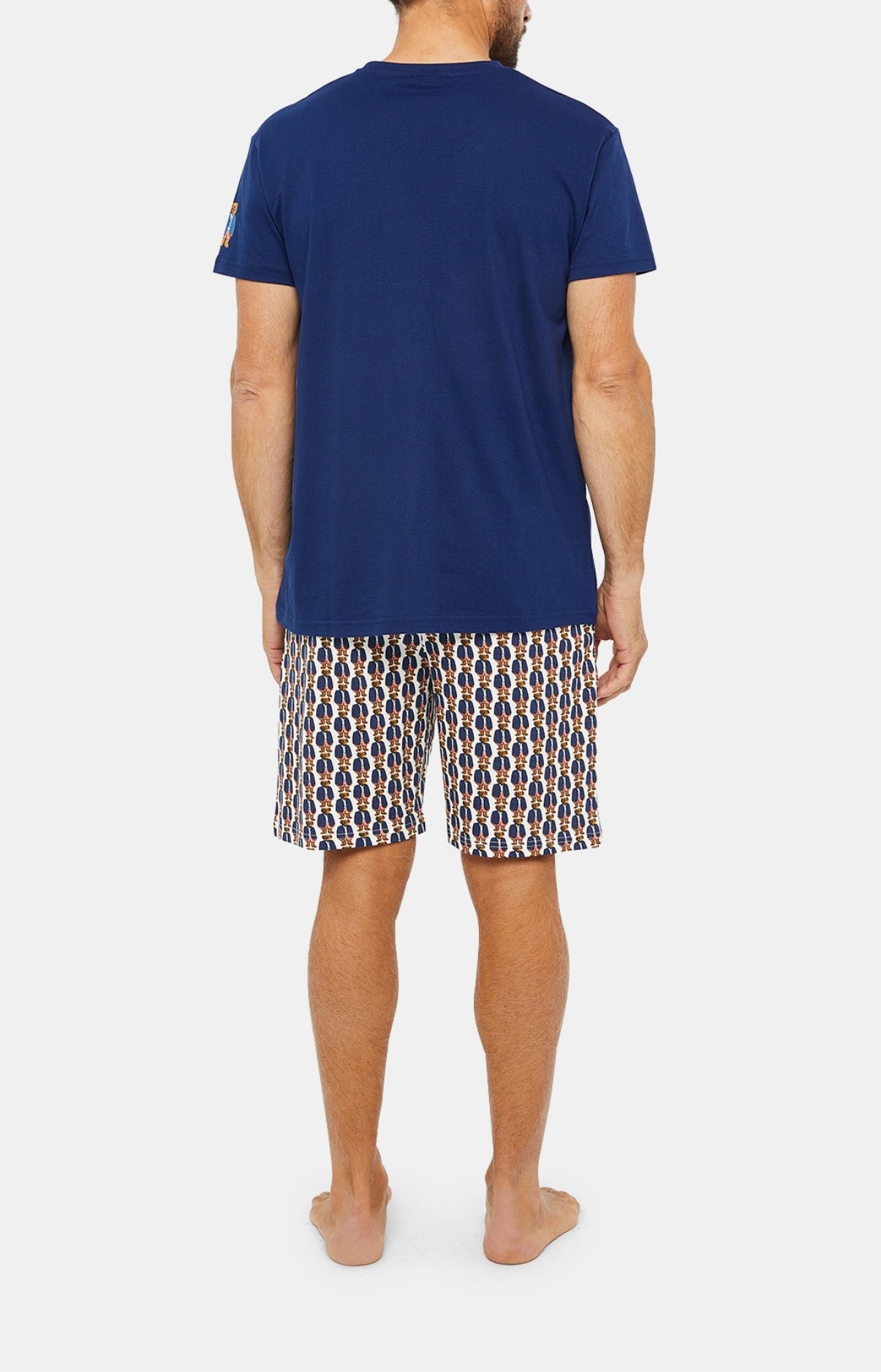 Pyjashort Homme Teddy Blanc et Ivoire 22