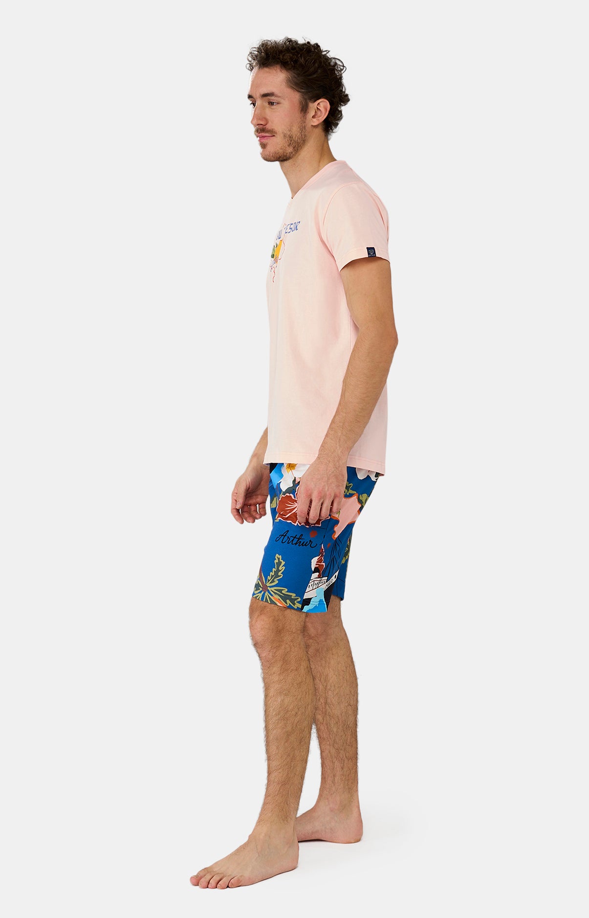 Pyjashort Homme Island Rose et Multicolore 6