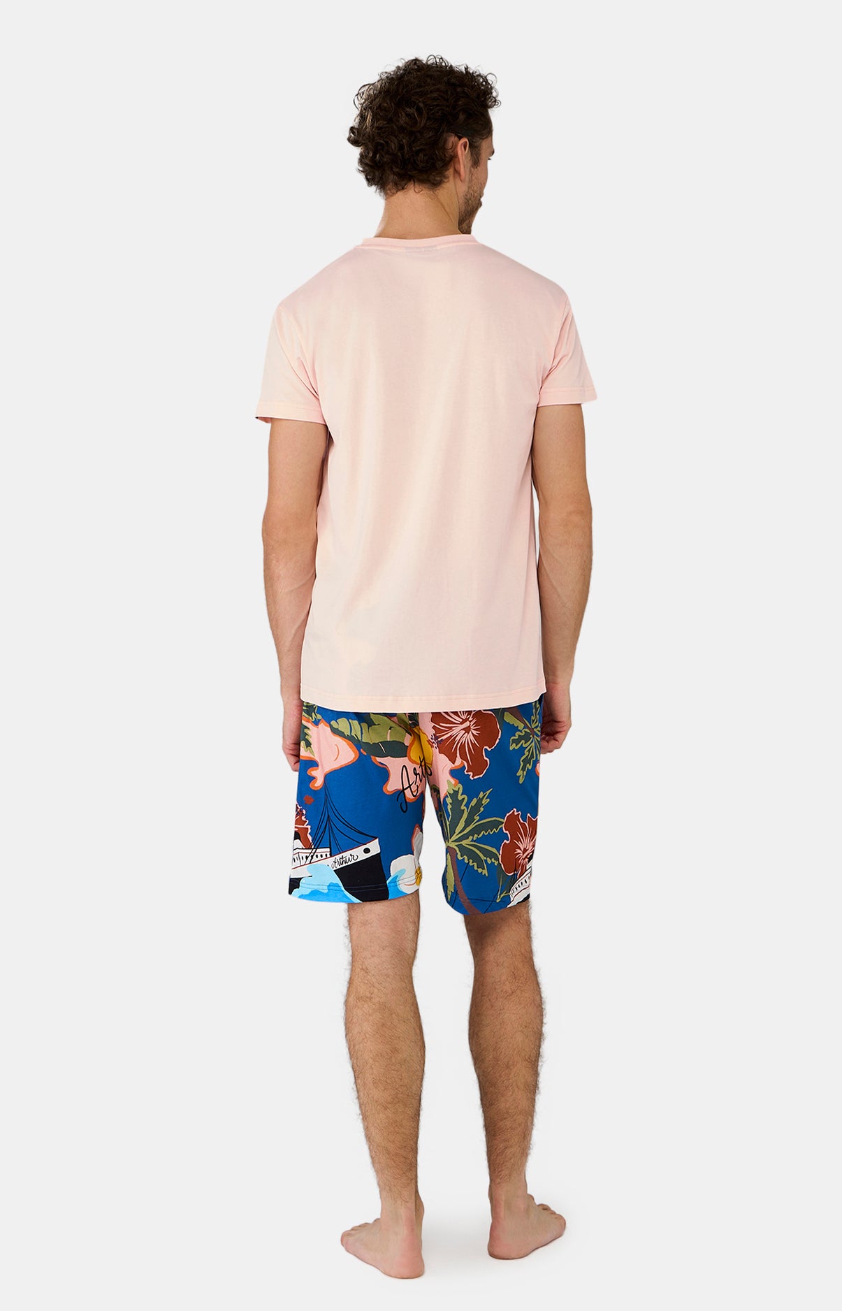 Pyjashort Homme Island Rose et Multicolore 7