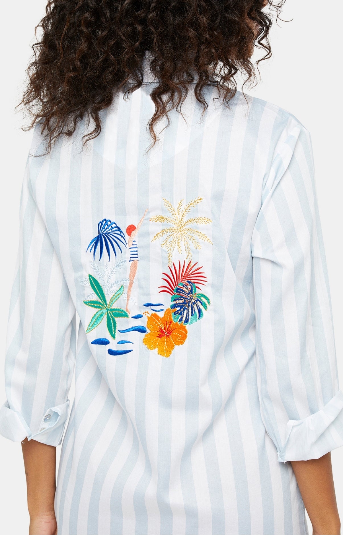 Robe Chemise Femme Rayure Tahiti Bleu 2