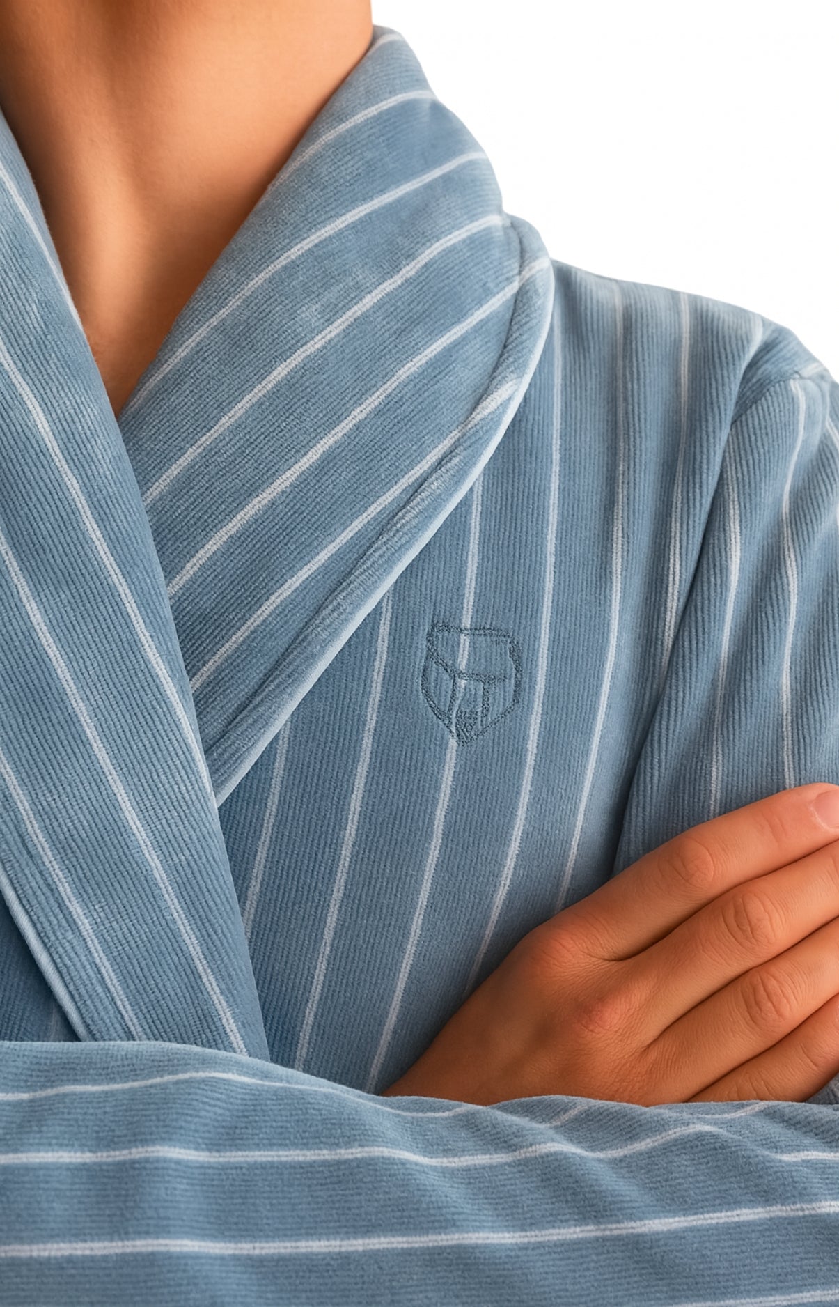 Peignoir Rayures gris bleu homme 4