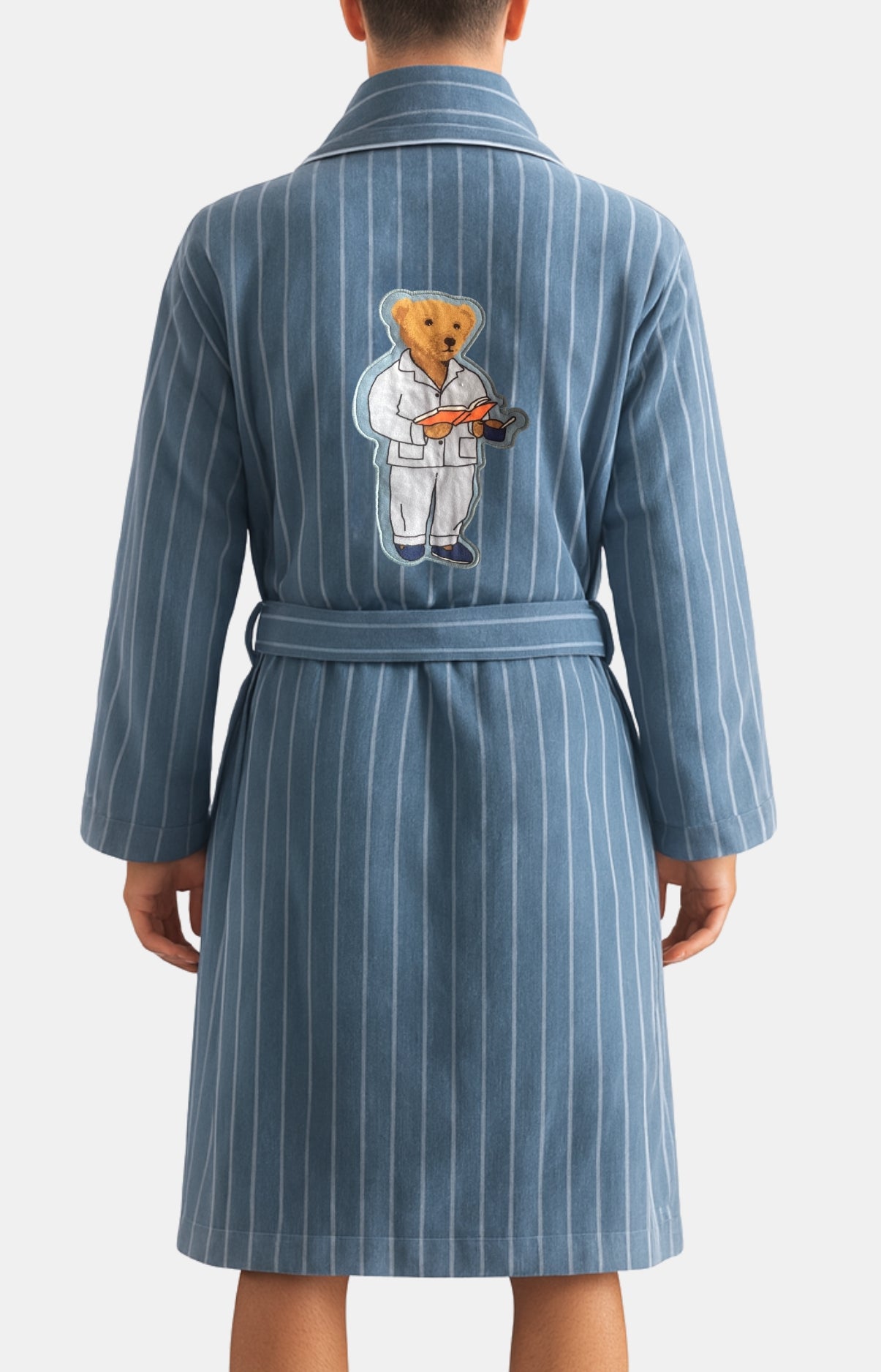 Peignoir Rayures gris bleu homme 5