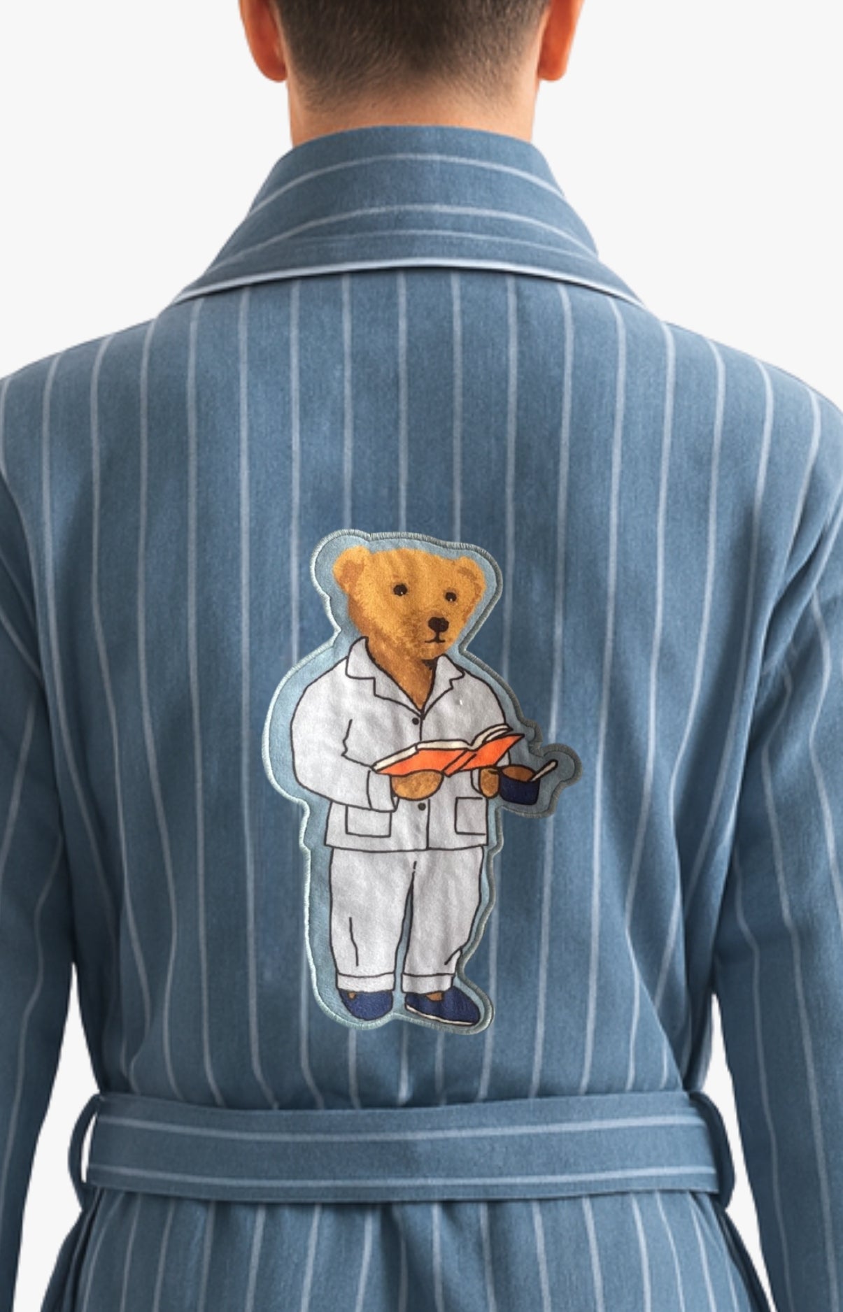 Peignoir Rayures gris bleu homme 6