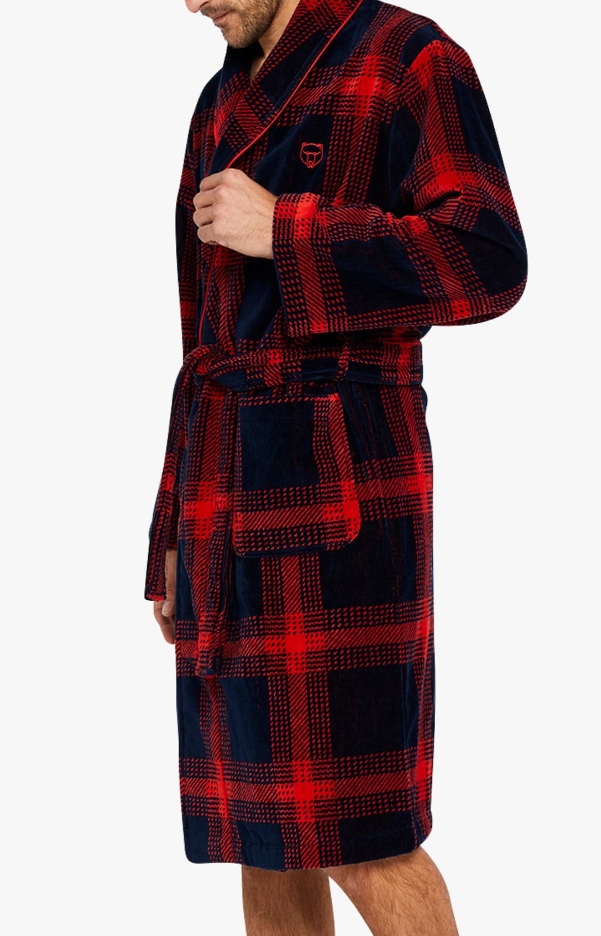 Peignoir Homme en feu a carreau Rouge 5