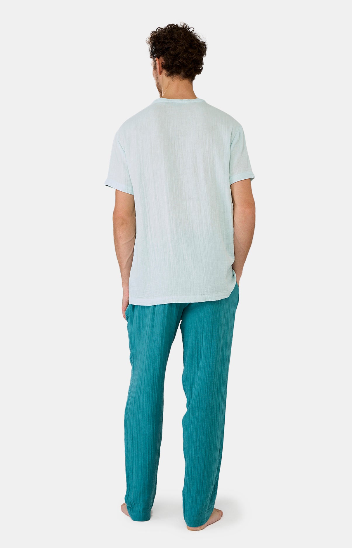 Pyjama long Homme Gaze de coton Gris 6