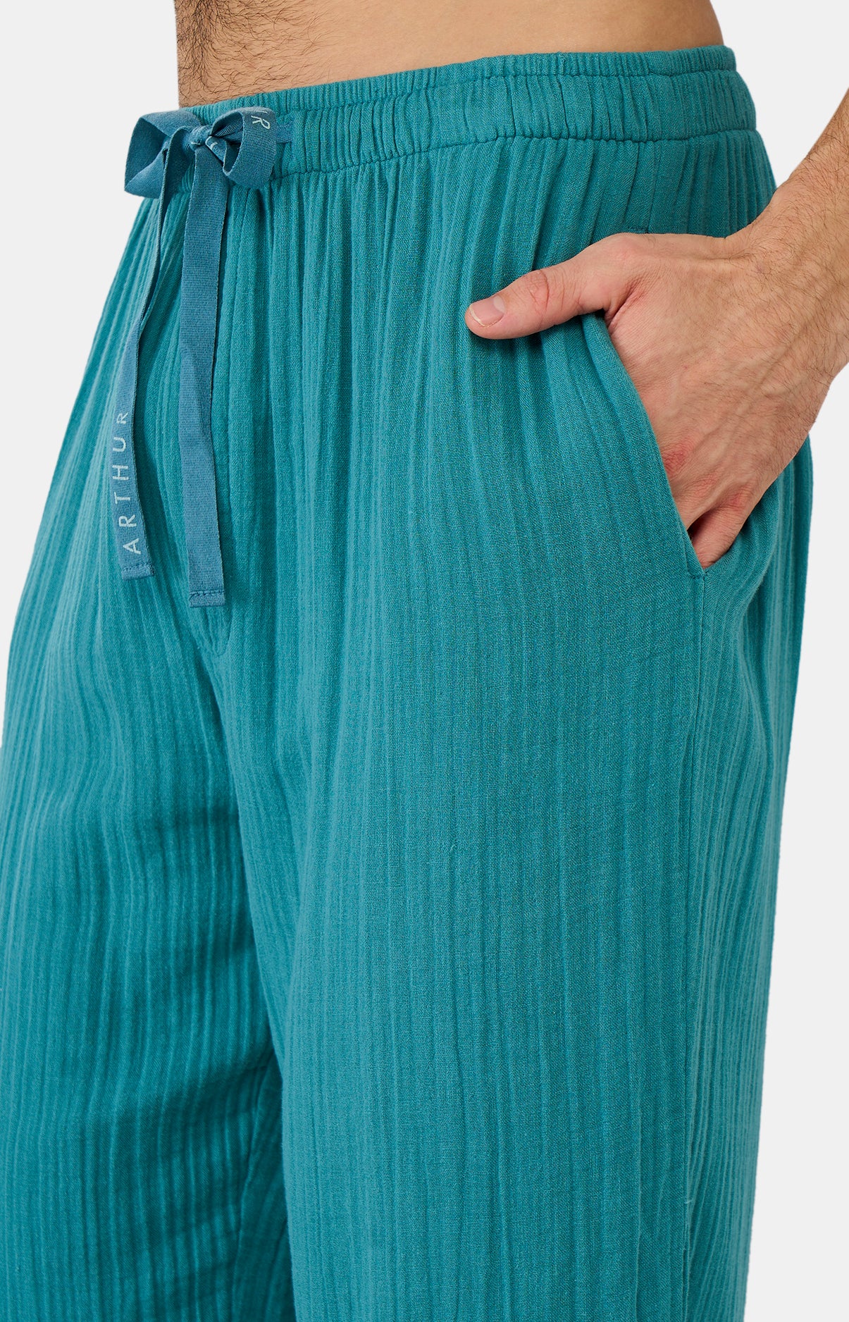 Pyjama long Homme Gaze de coton Gris 5