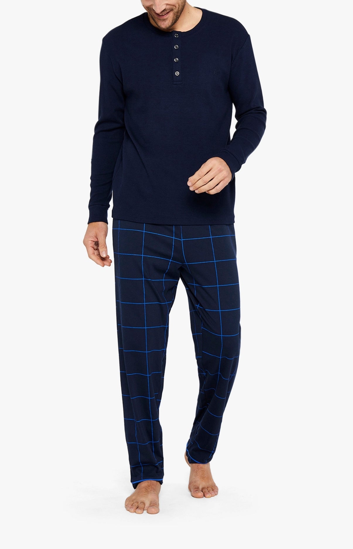 Pantalon Homme Carreaux Marine 4