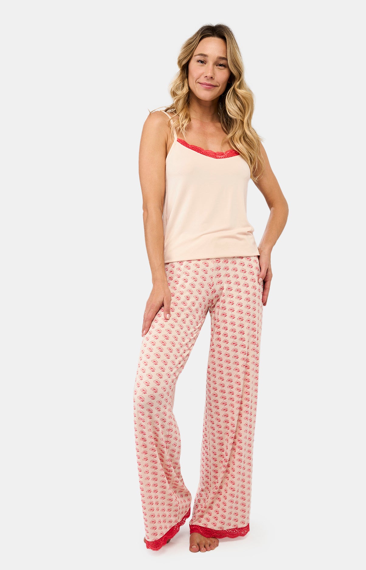 Pantalon Femme Fleur safi Rose 4