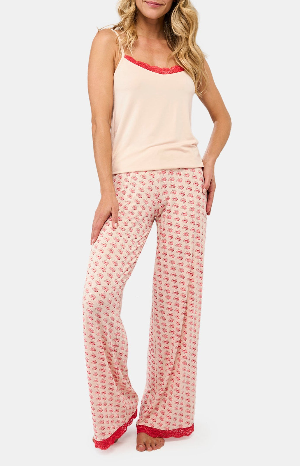 Pantalon Femme Fleur safi Rose 4