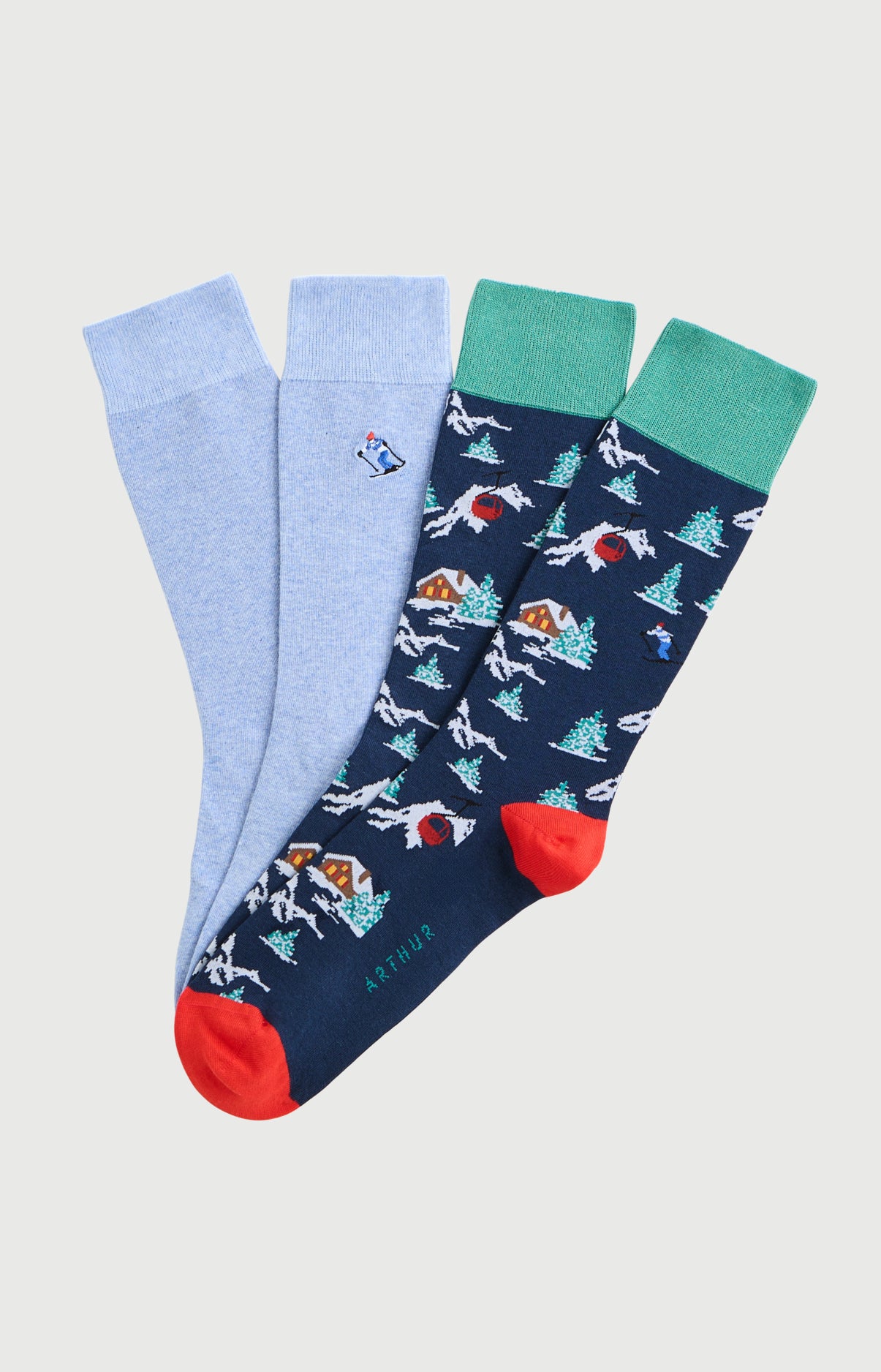 Lot de chaussettes Homme Noël à la montagne 1