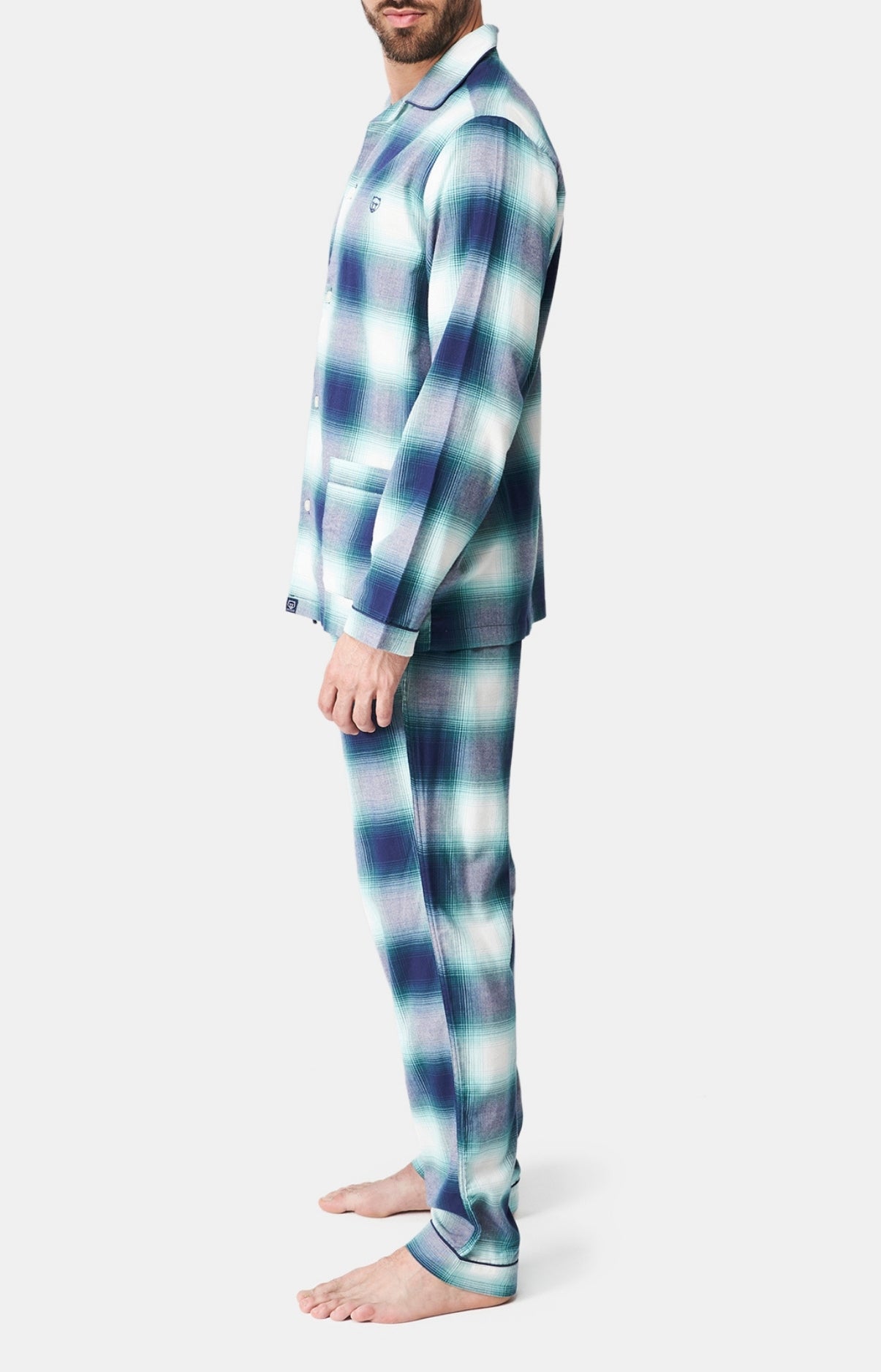 Pyjama long boutonné Femme Liam Marine 4