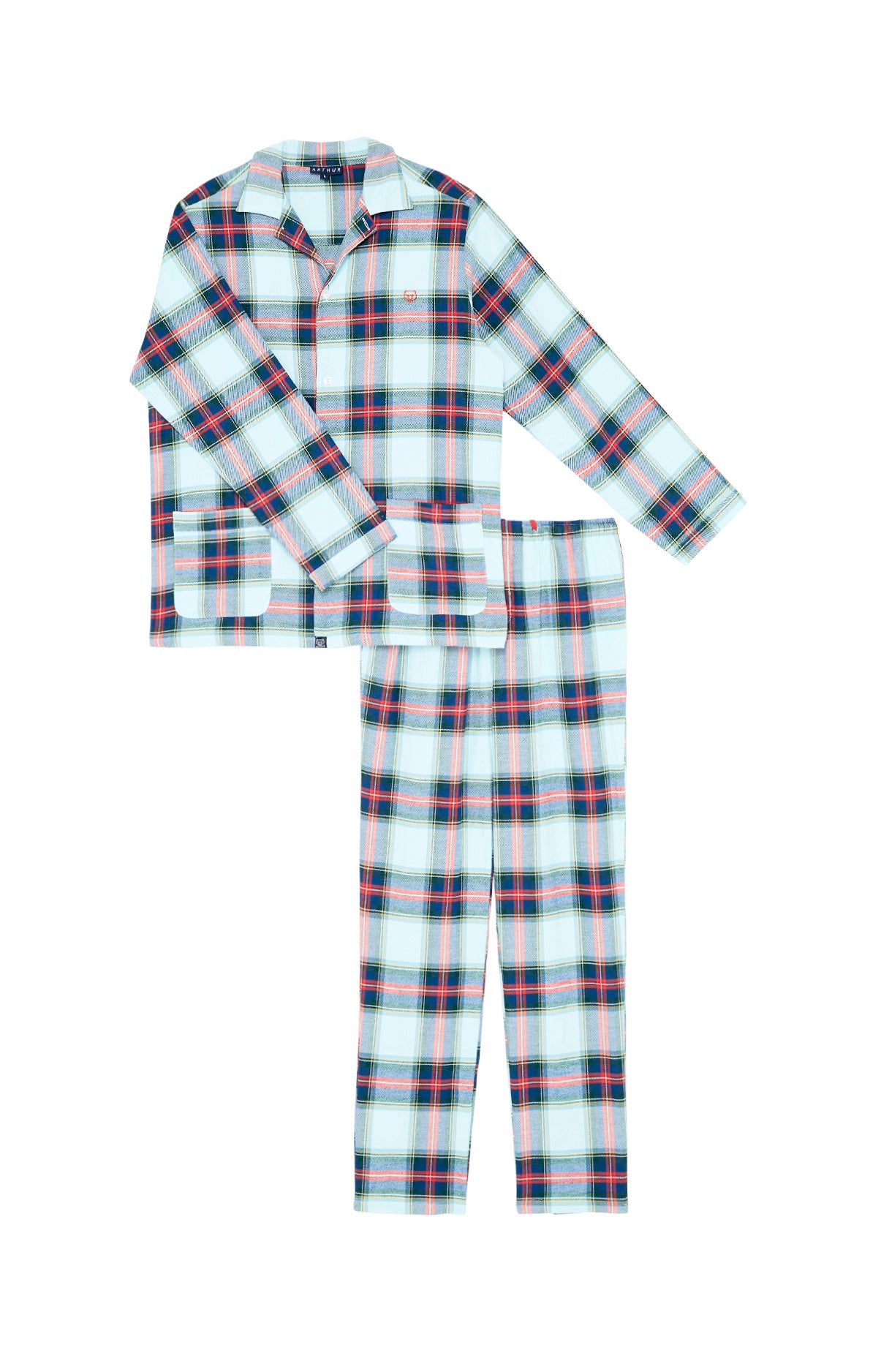 Pyjama long boutonné Homme Logan Glace Bleu 3