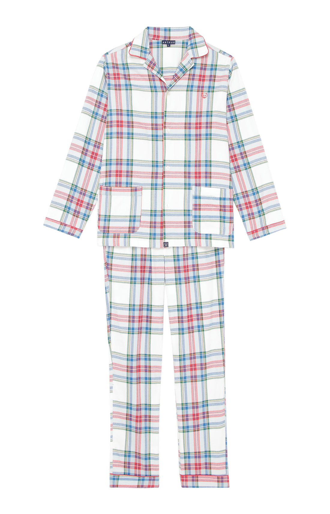 Pyjama long boutonné Femme Logan Blanc et Ivoire 3