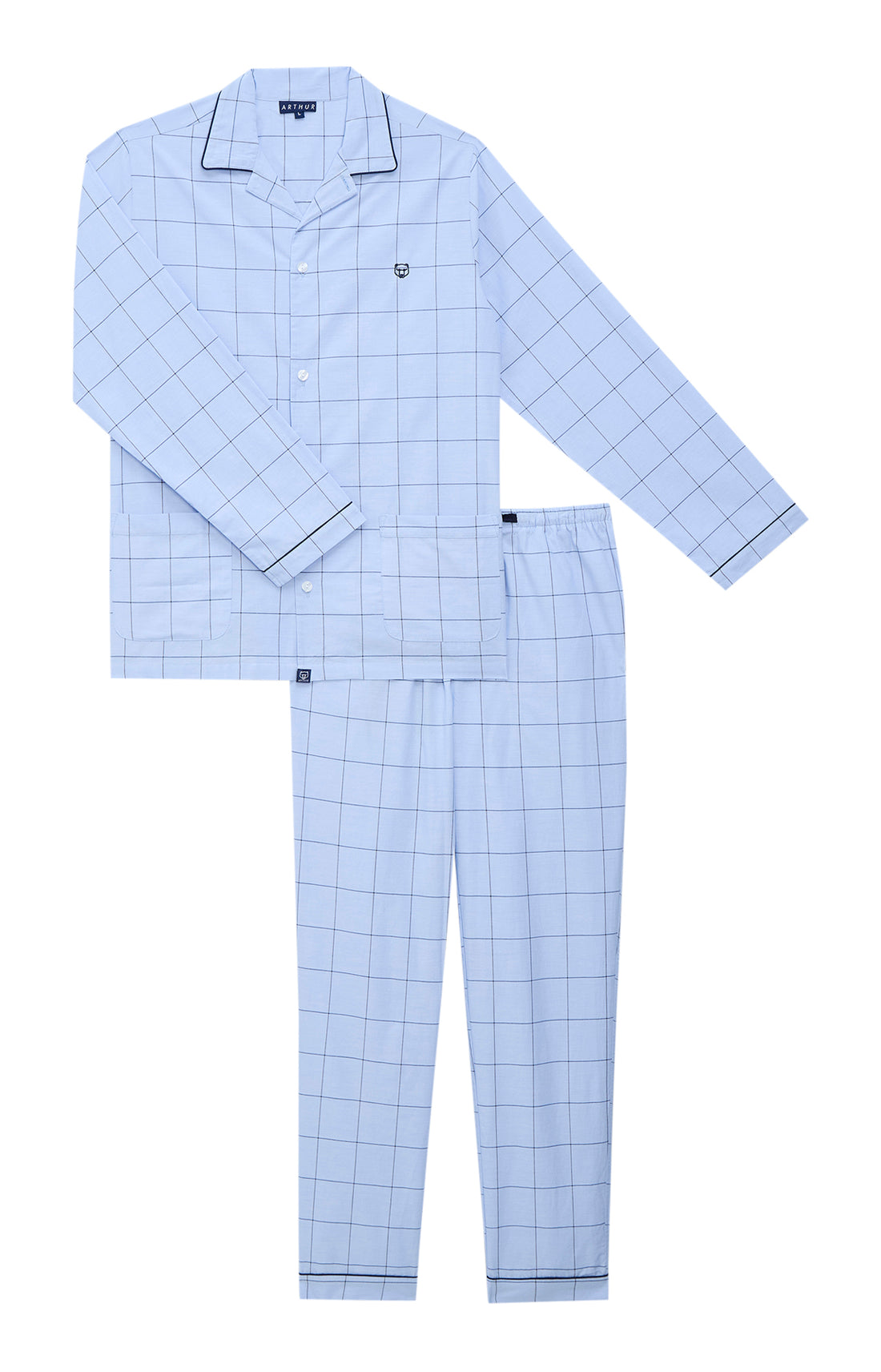 Pyjama long boutonné Homme n°009 Bleu 3
