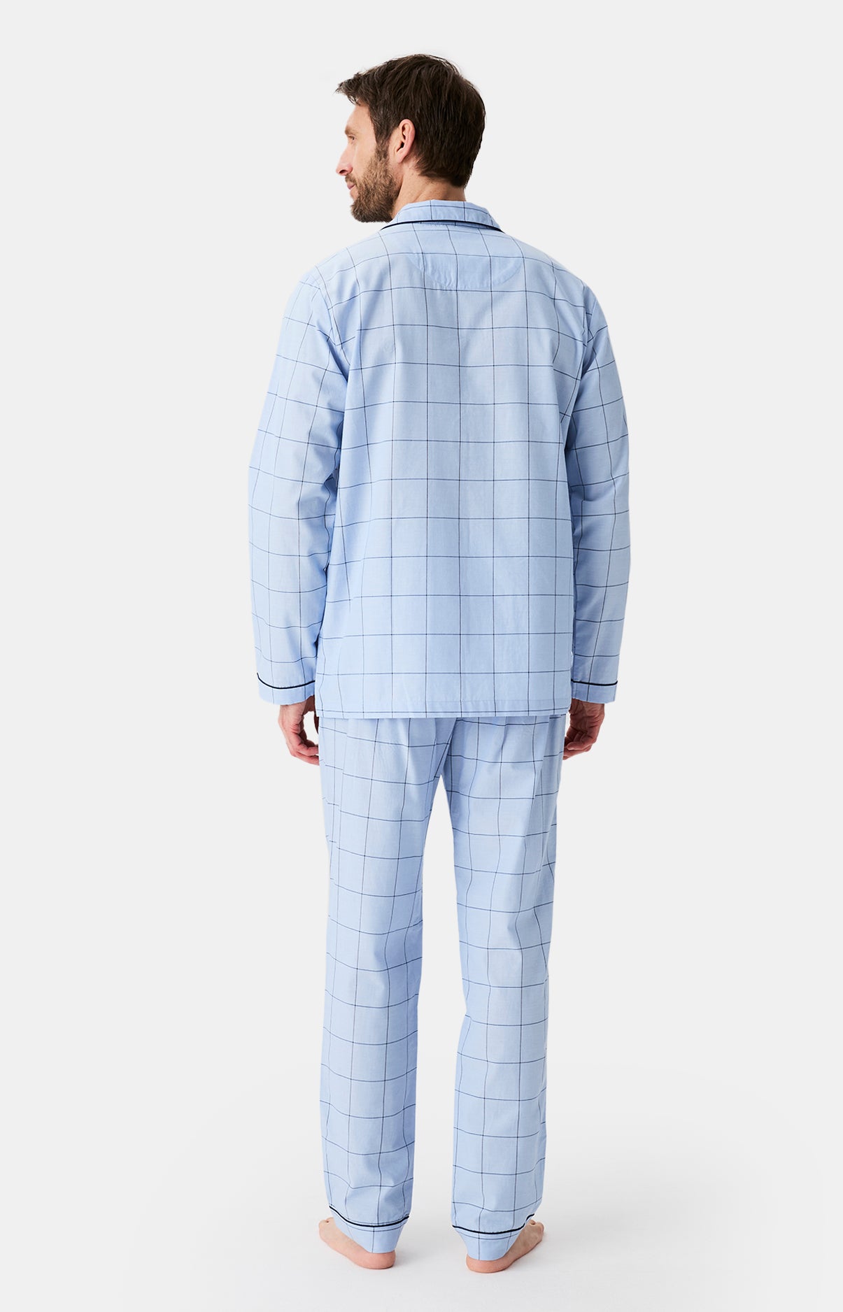 Pyjama long boutonné Homme n°009 Bleu 6