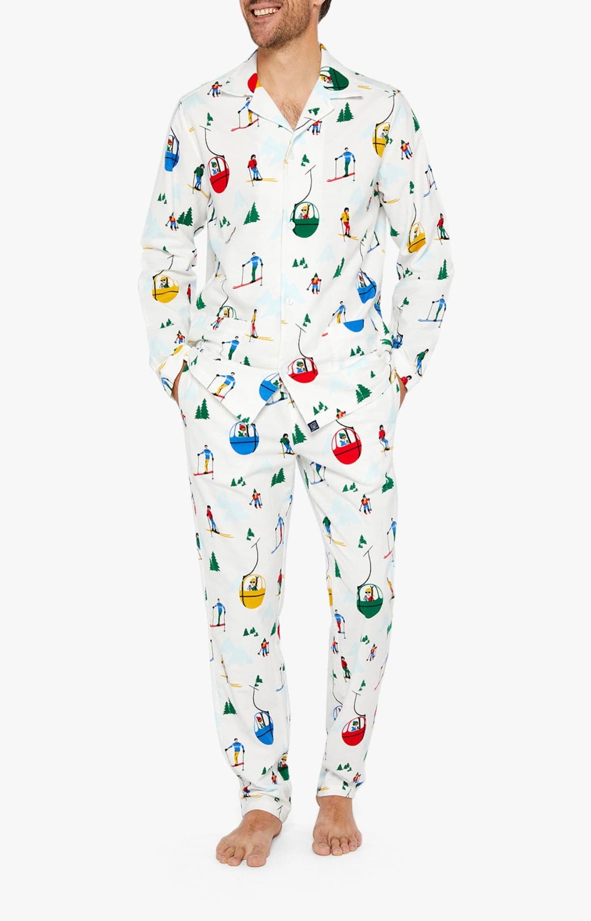 Pyjama boutonné Homme Mont Pyjama Blanc 3