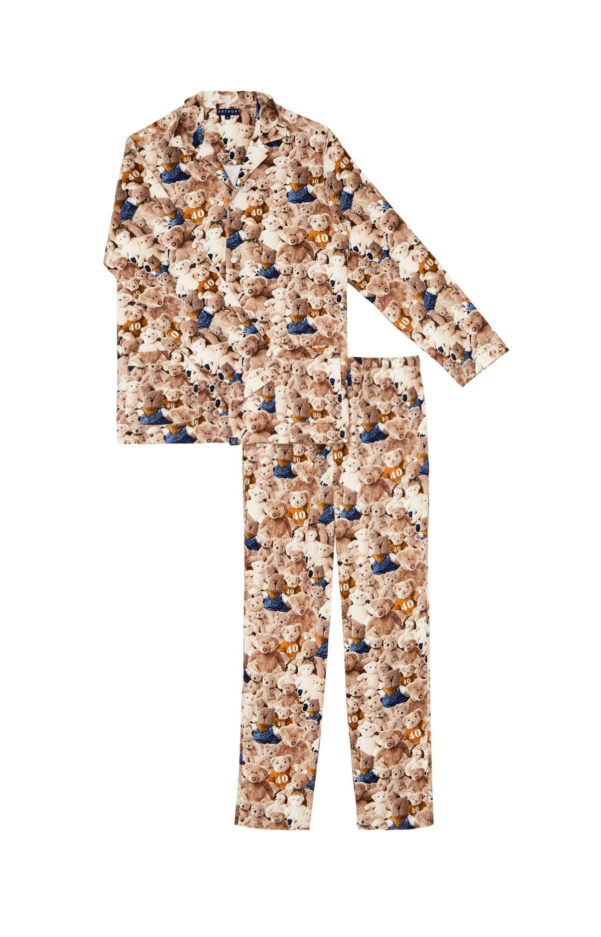 Pyjama long boutonné Homme Teddy 40 ans Beige et Marron 3