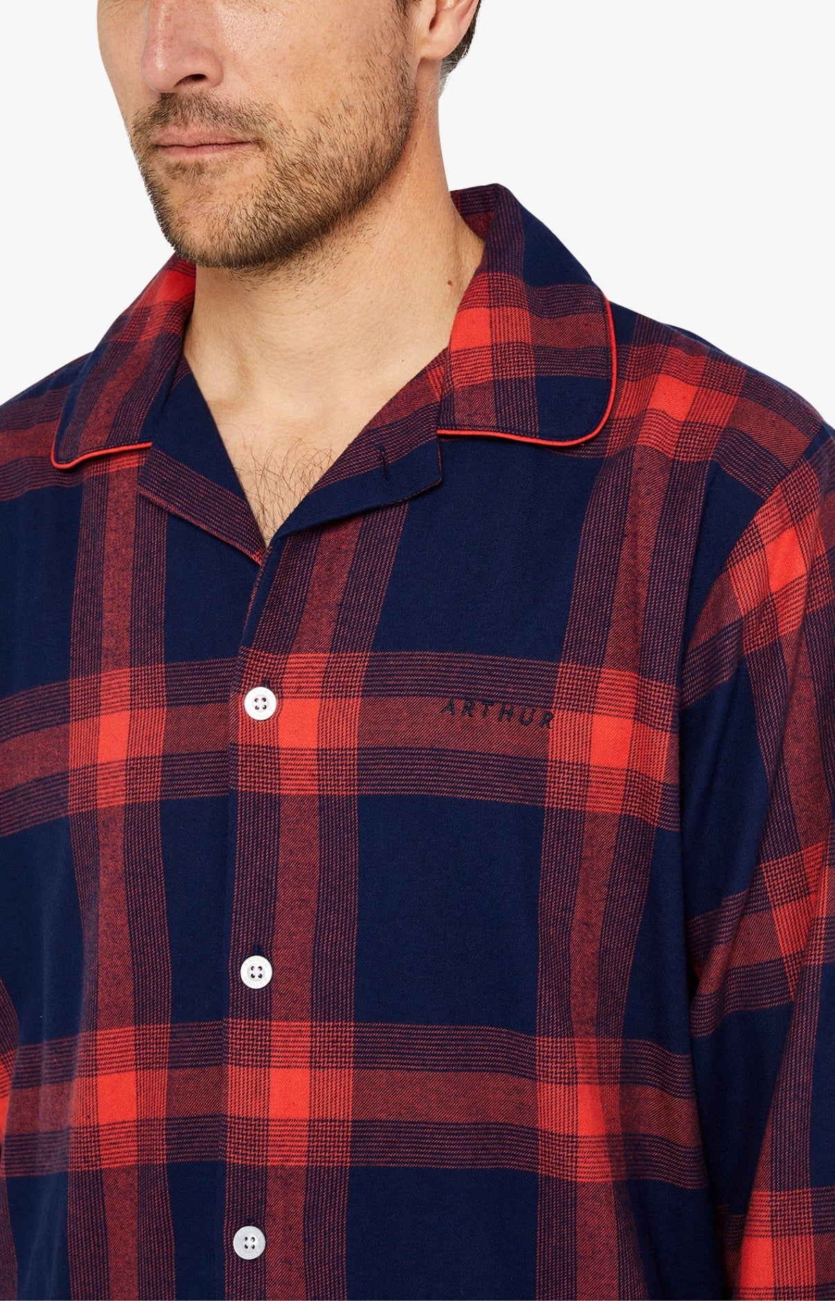 Pyjama long boutonné Homme On Fire Rouge 2