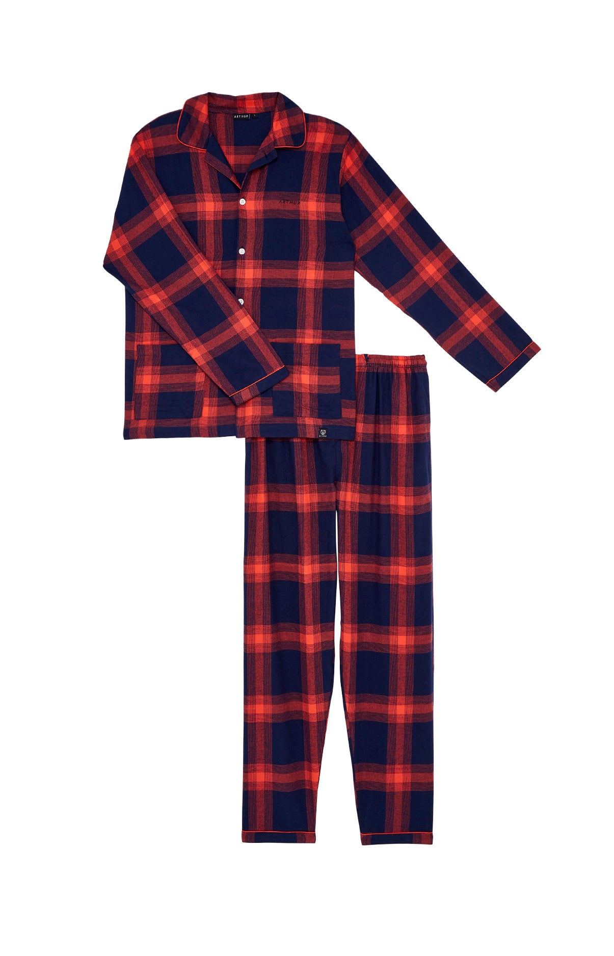 Pyjama long boutonné Homme On Fire Rouge 3