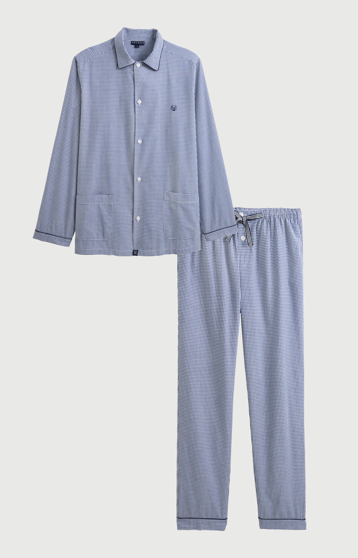 Pyjama Homme Vichy Manches longues Imprimé petits carreaux 3