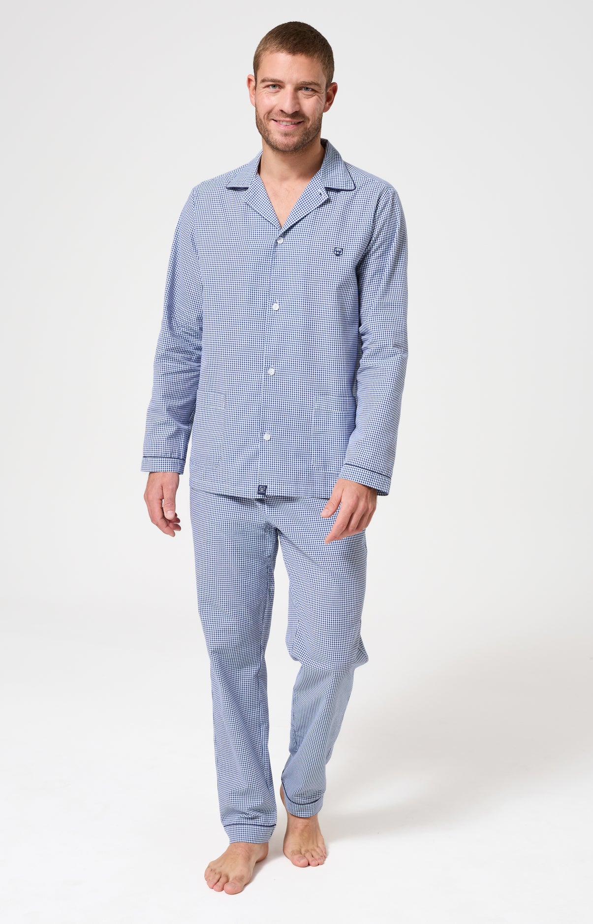 Pyjama Homme Vichy Manches longues Imprimé petits carreaux 1